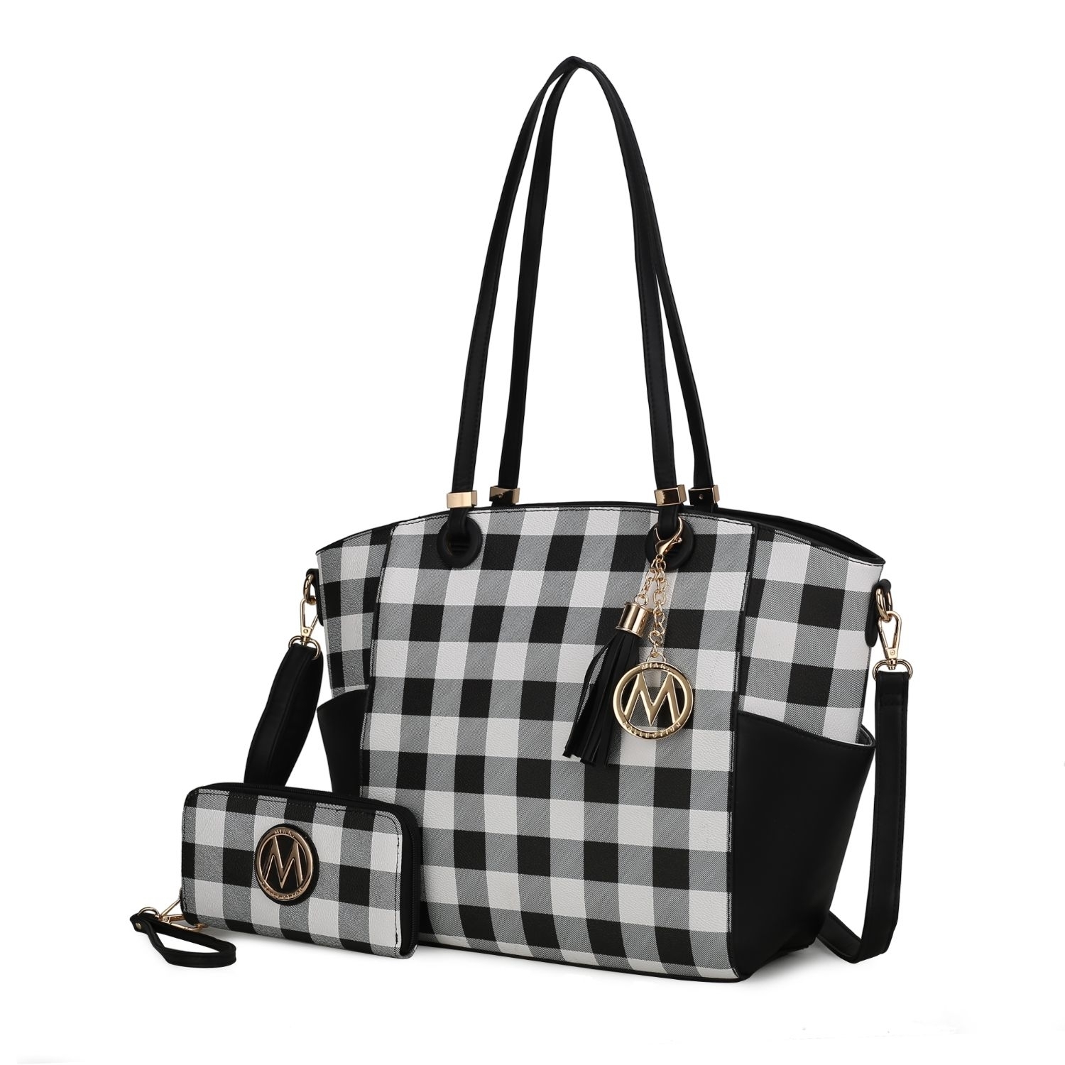 MKF Collection Karlie Tote Handbag With Wallet By Mia K - 2 Pieces - Cognac Brown