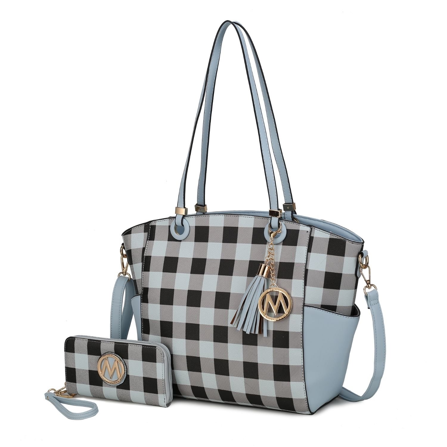 MKF Collection Karlie Tote Handbag With Wallet By Mia K - 2 Pieces - Light Blue