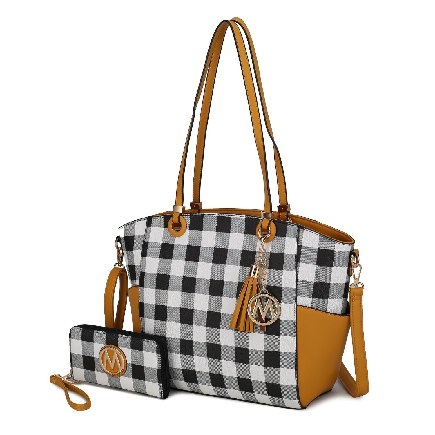 MKF Collection Karlie Tote Handbag With Wallet By Mia K - 2 Pieces - Mustard