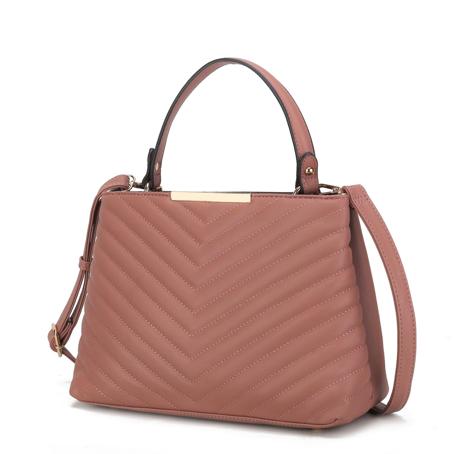 MKF Collection Dakota Satchel Handbag By Mia K - Dark Pink