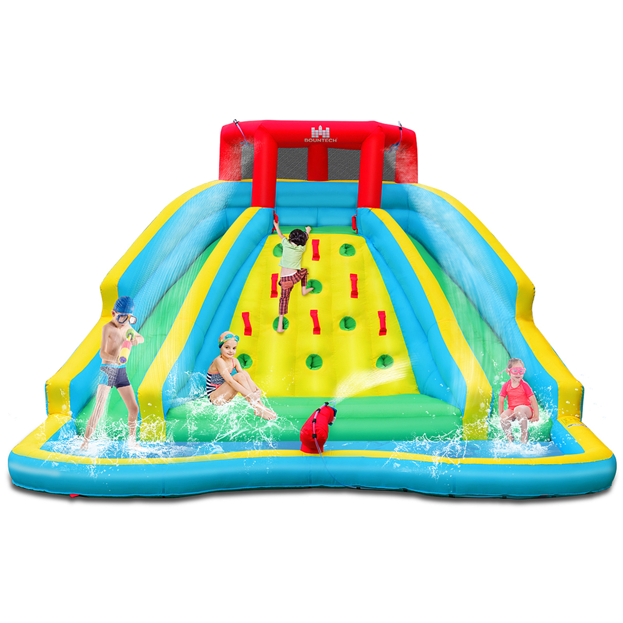 Inflatable Mighty Water Slide Park Bounce Splash Pool Without Blower