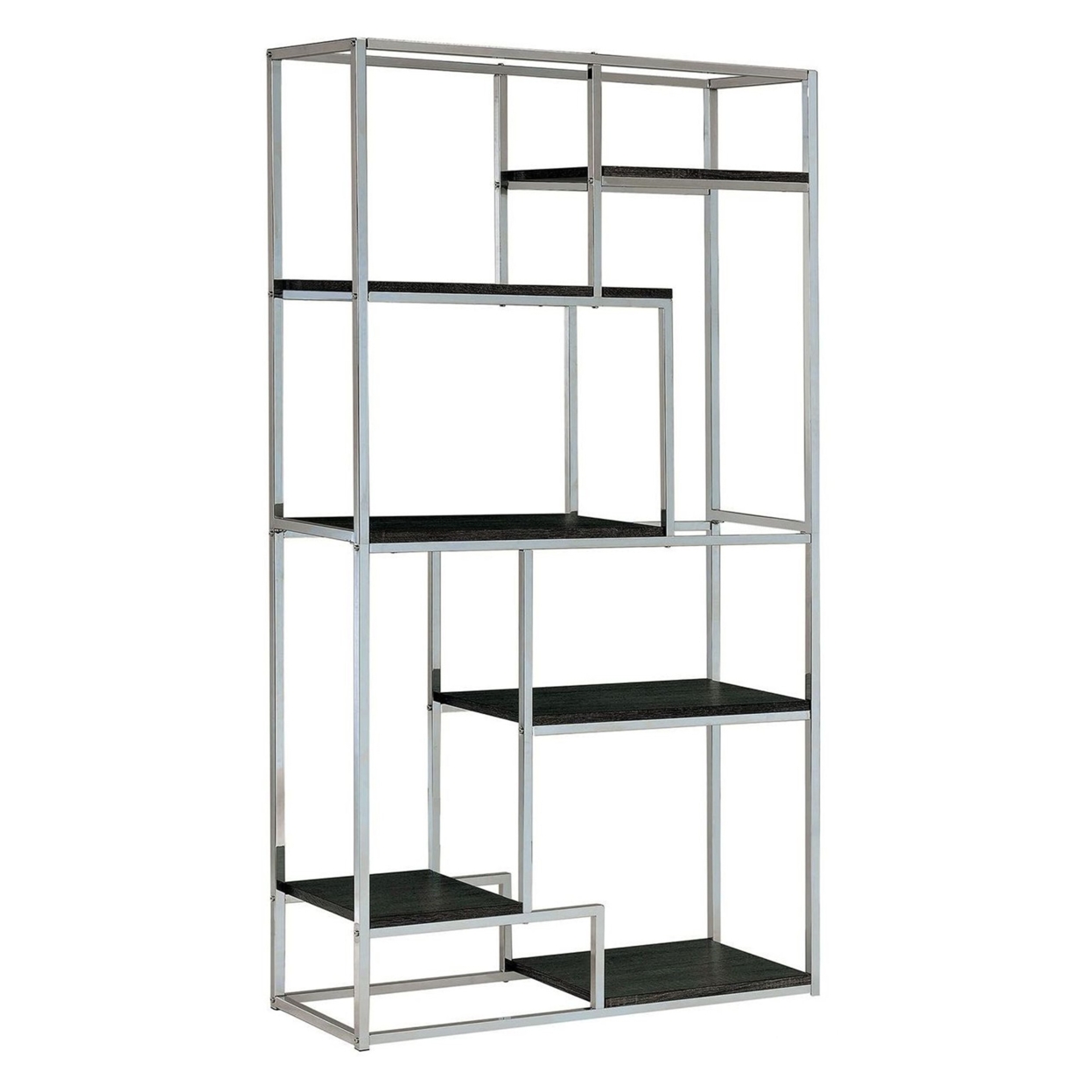 Elvira Contemporary Display Shelf, Chrome Finish- Saltoro Sherpi