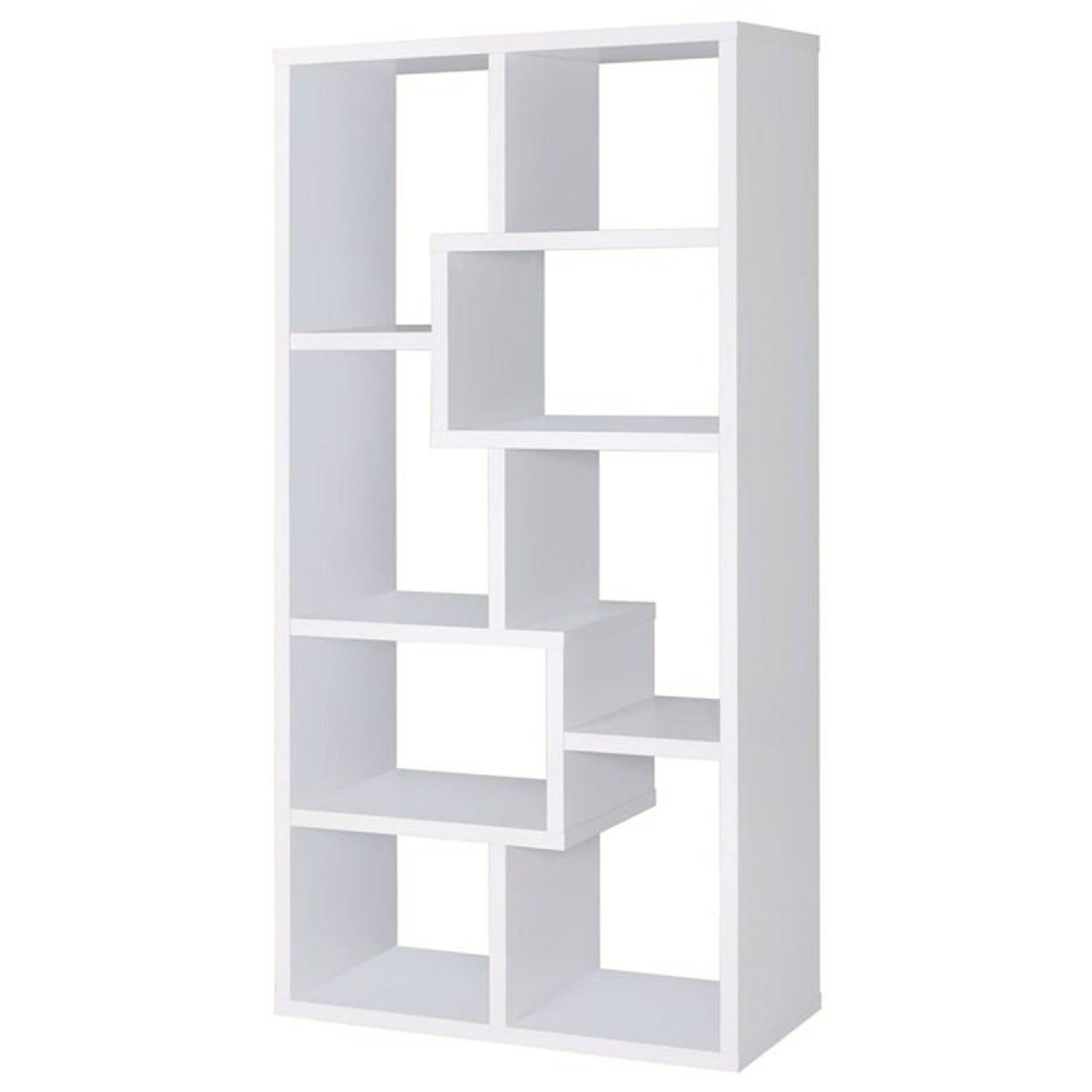 Mesmerizing Multiple Cubed Rectangular Bookcase, White- Saltoro Sherpi