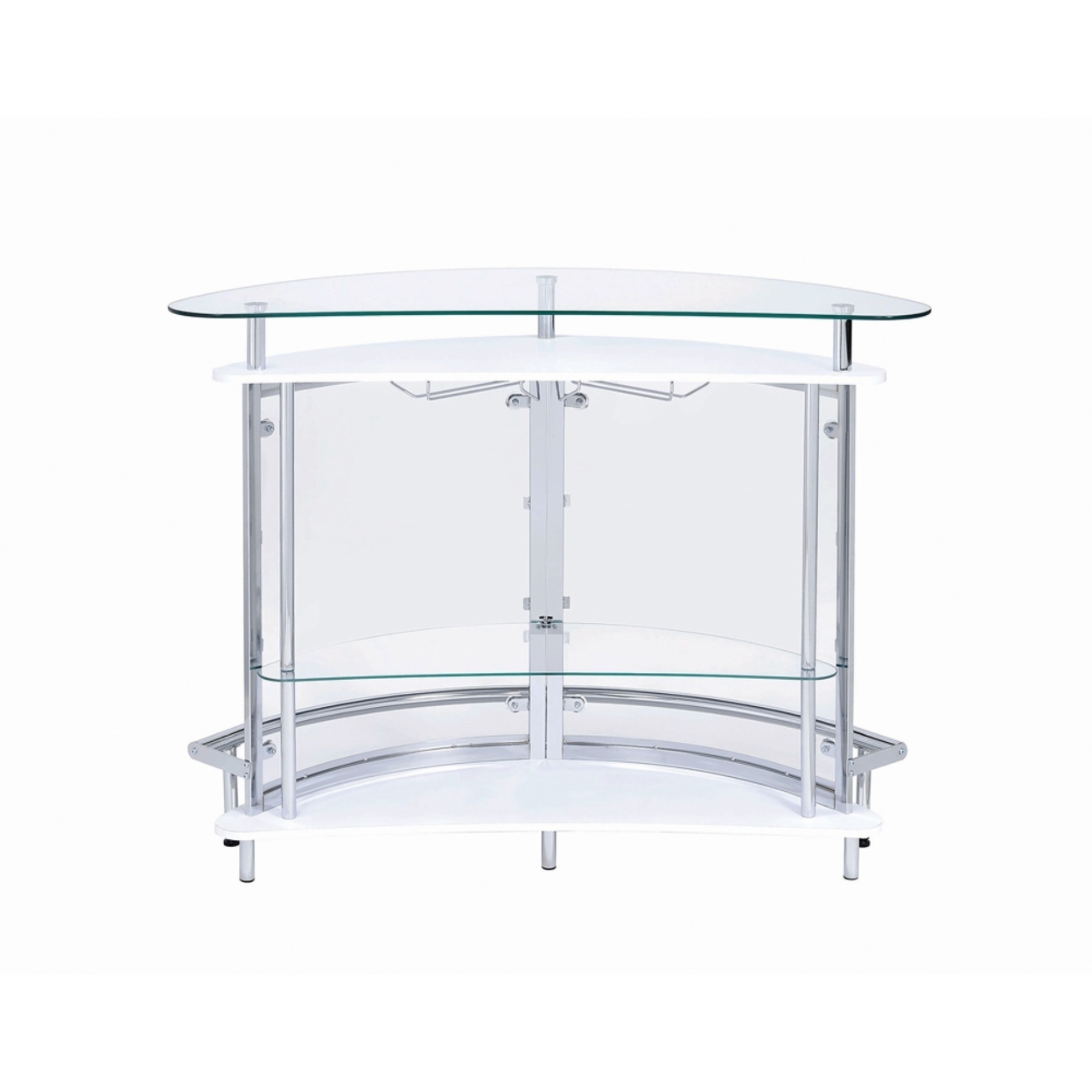 Contemporary Bar Unit With Clear Acrylic Front , White- Saltoro Sherpi