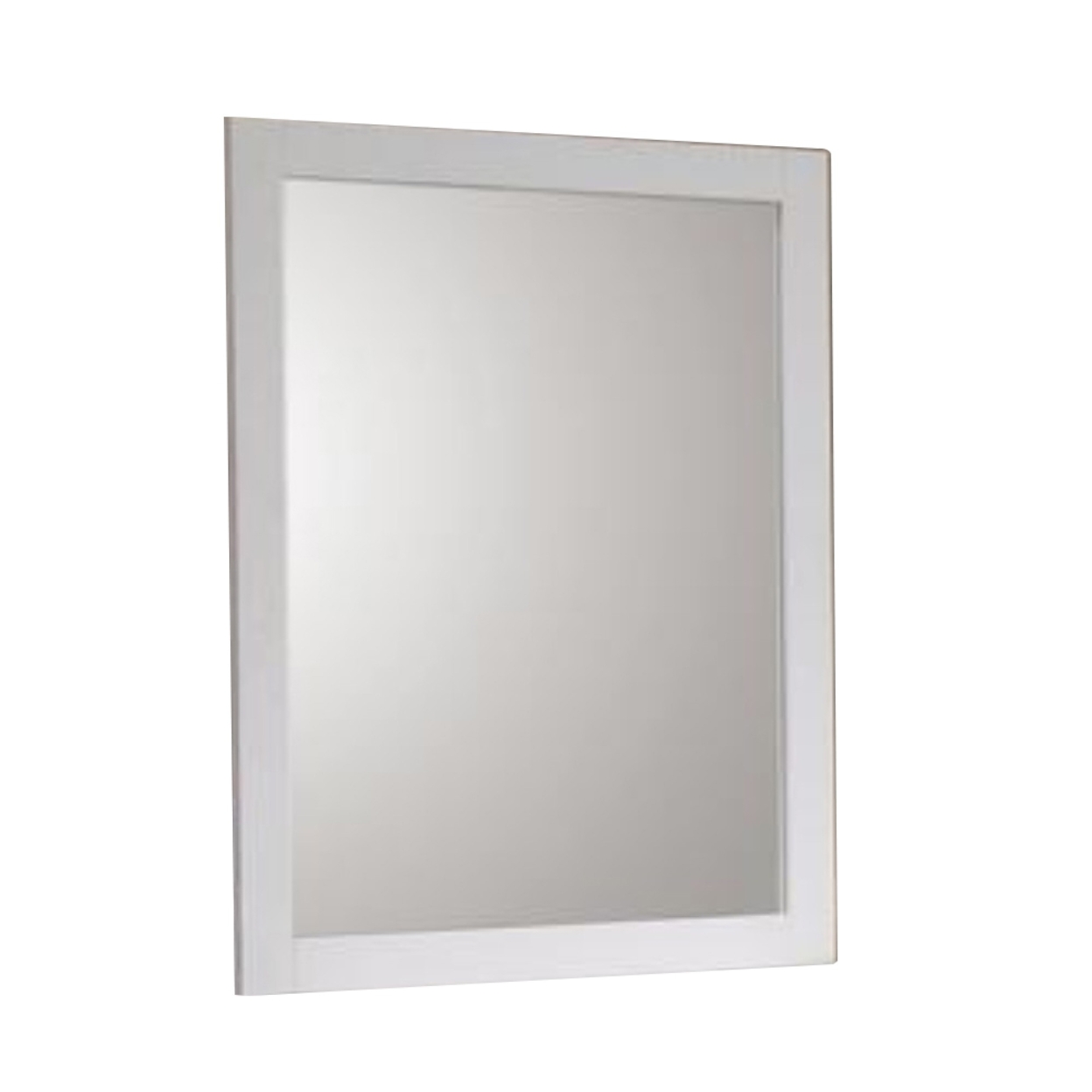 34 Inch Wall Mirror, Classic MDF Rectangular Frame, Solid White