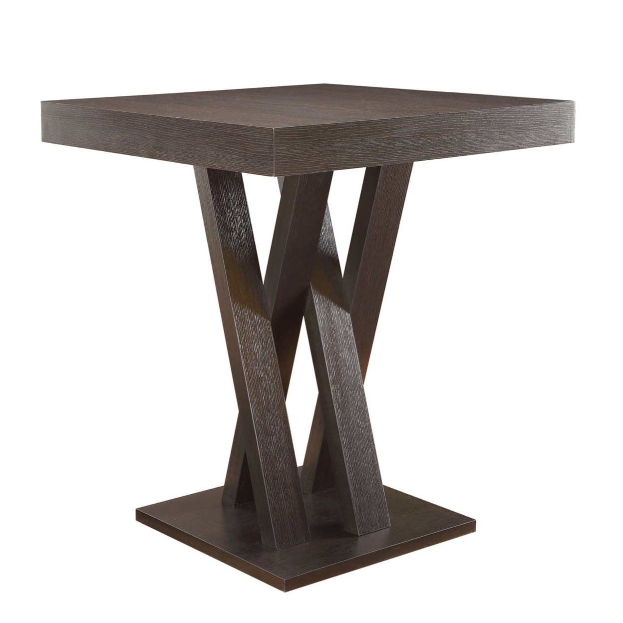 Modern Style Wooden Counter Height Table, Brown- Saltoro Sherpi