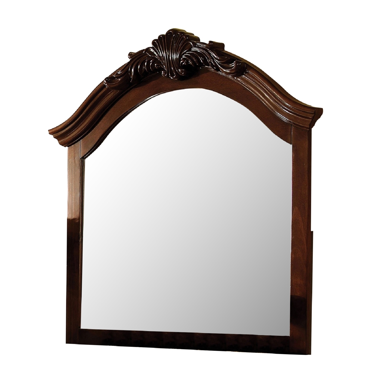 Velda II Baroque Style Mirror In Brown Cherry Finish- Saltoro Sherpi