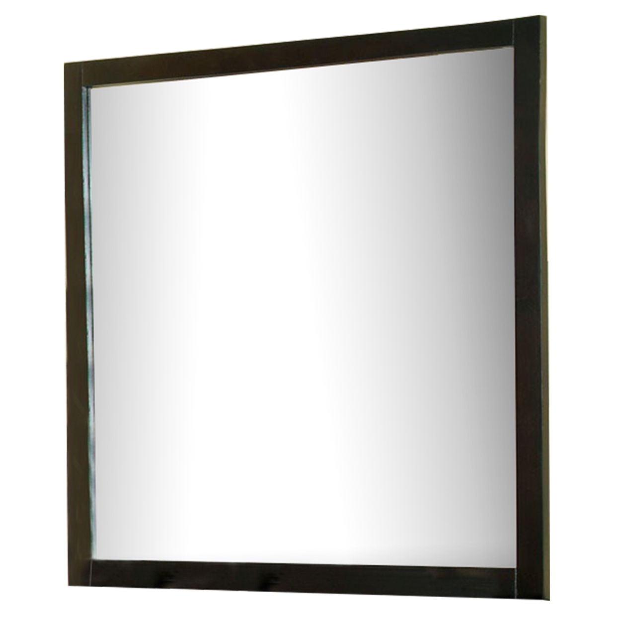 Contemporary Mirror With Wooden Frame, Espresso Brown- Saltoro Sherpi