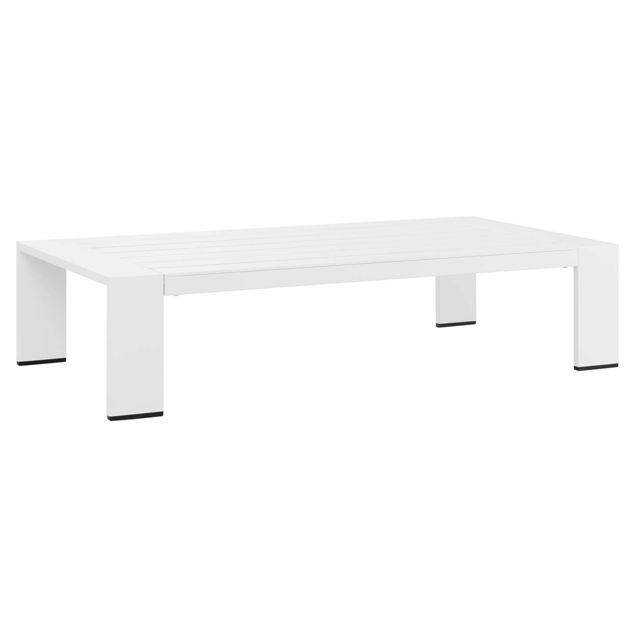 Tahoe Outdoor Patio Powder-Coated Aluminum Coffee Table, White