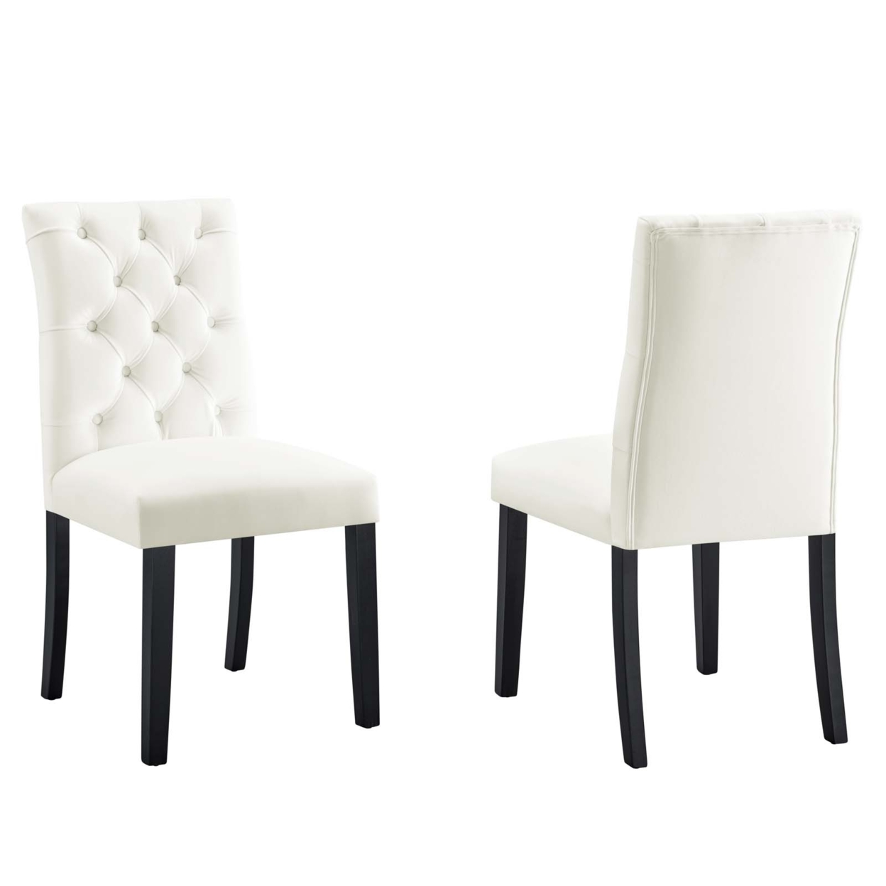 Duchess Performance Velvet Dining Chairs - Set Of 2, White