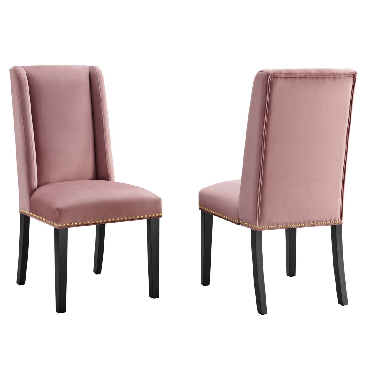 Baron Performance Velvet Dining Chairs - Set of 2, Dusty Rose