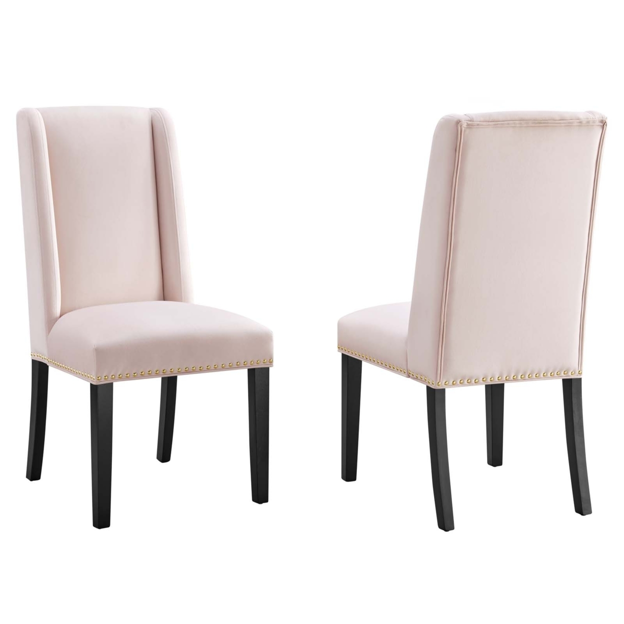 Baron Performance Velvet Dining Chairs - Set of 2, Pink