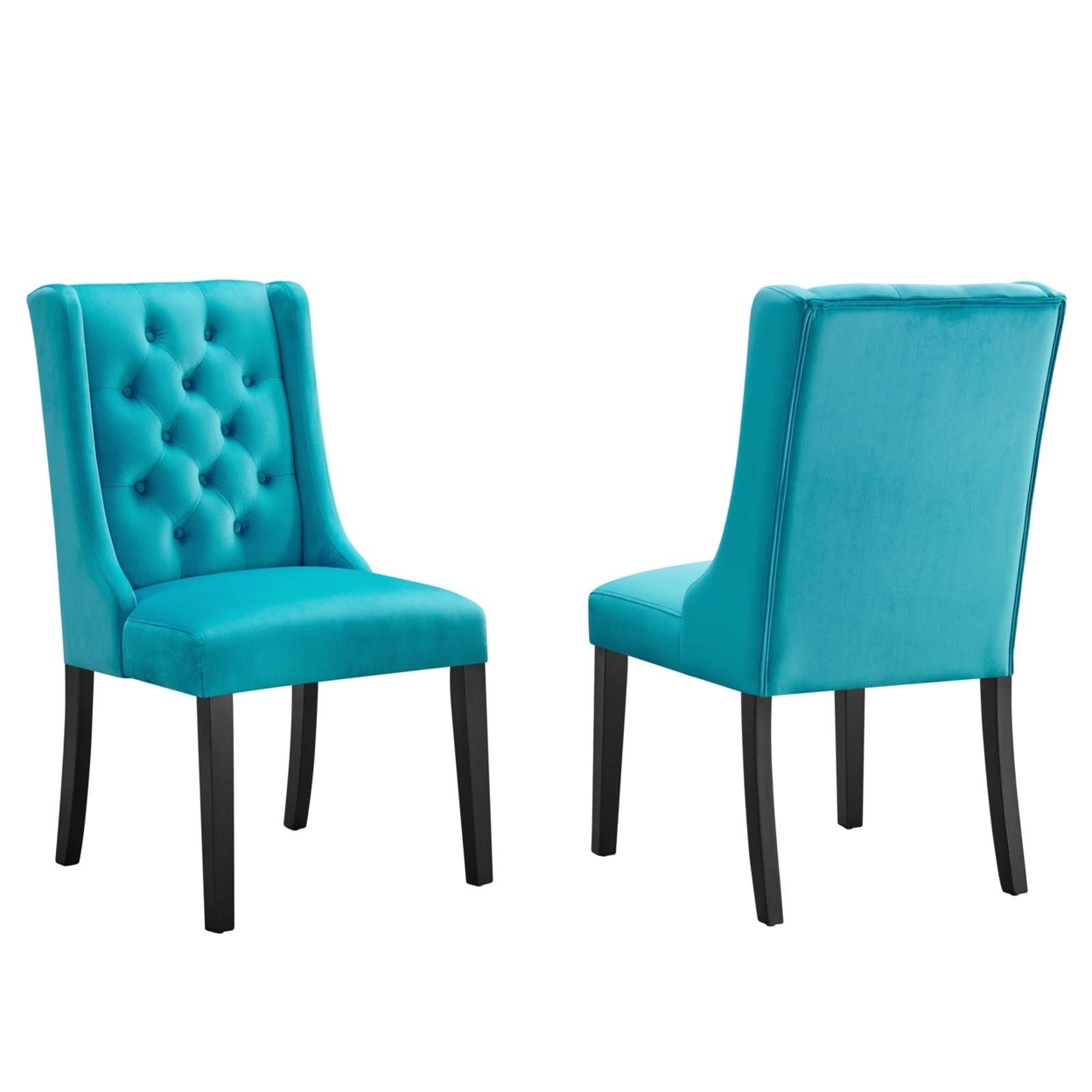 Baronet Performance Velvet Dining Chairs - Set of 2, Blue