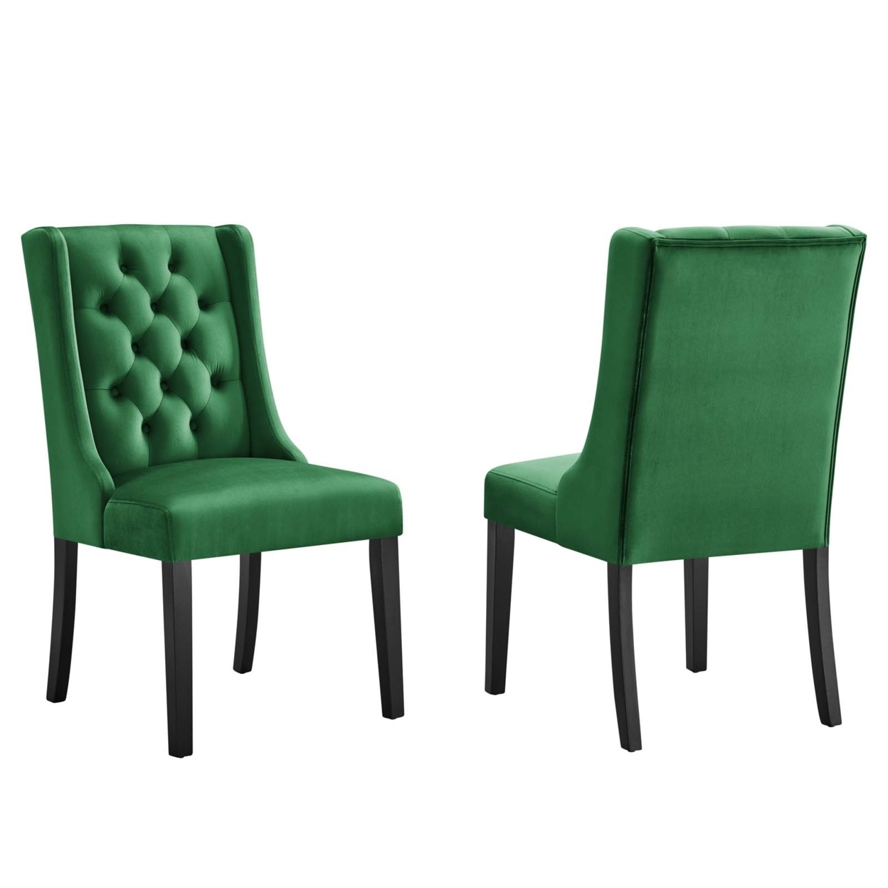 Baronet Performance Velvet Dining Chairs - Set of 2, Emerald