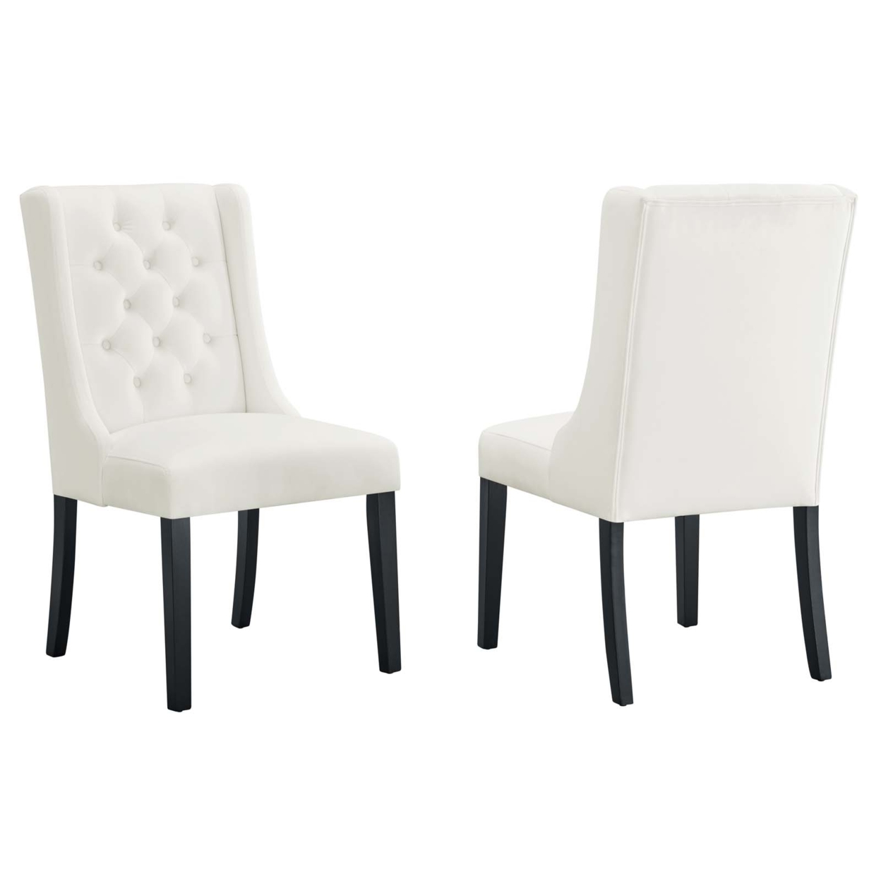 Baronet Performance Velvet Dining Chairs - Set of 2, White