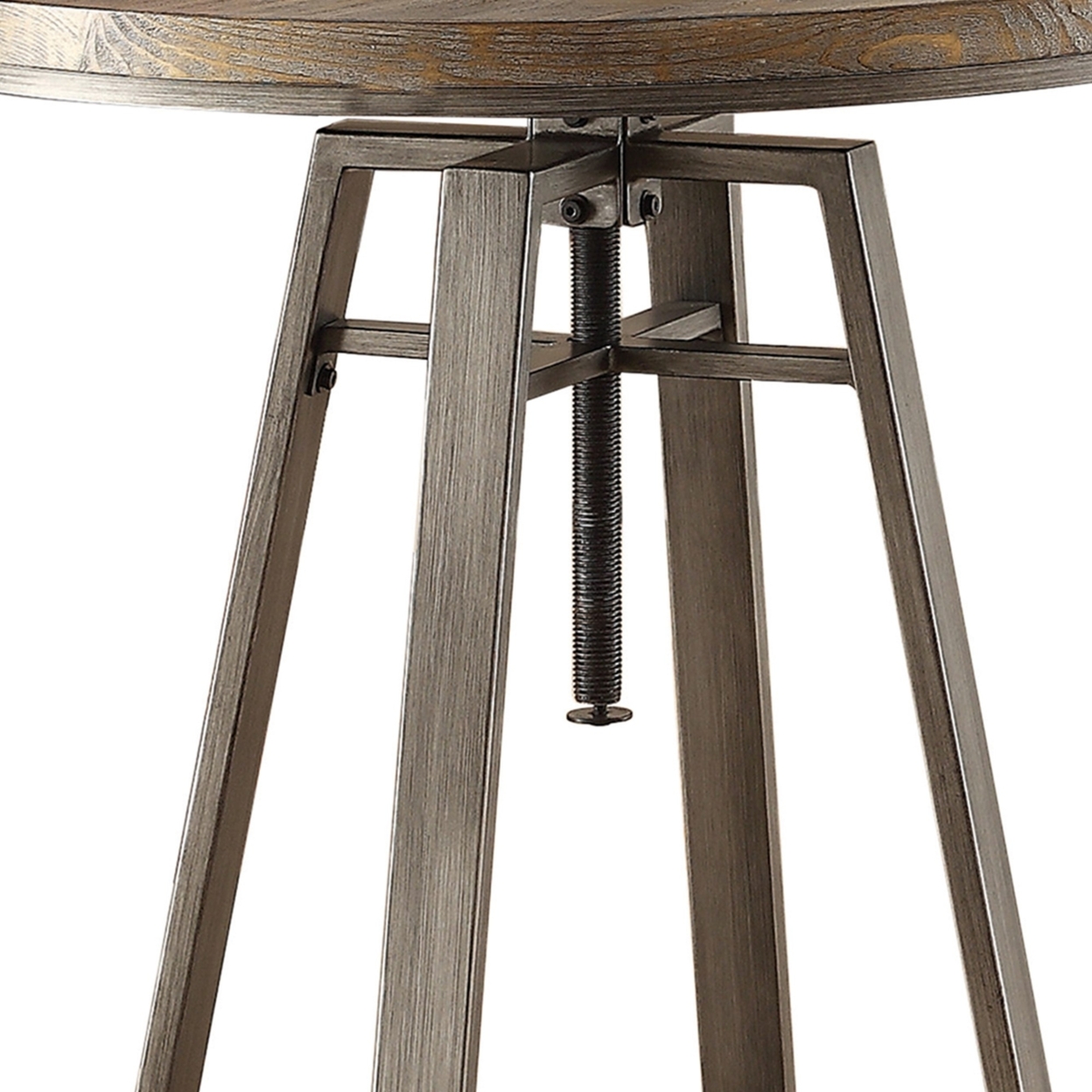 Contemporary Bar Table With Swivel Adjustable Height Mechanism, Brown- Saltoro Sherpi