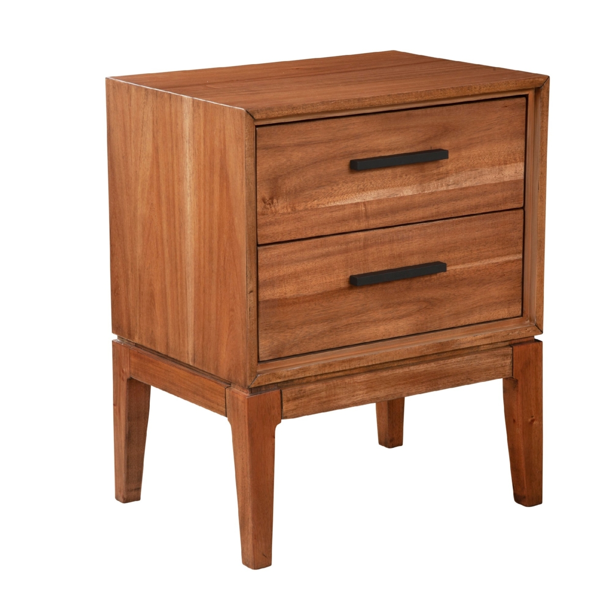 Nightstand With 2 Drawers And Wooden Frame, Brown- Saltoro Sherpi