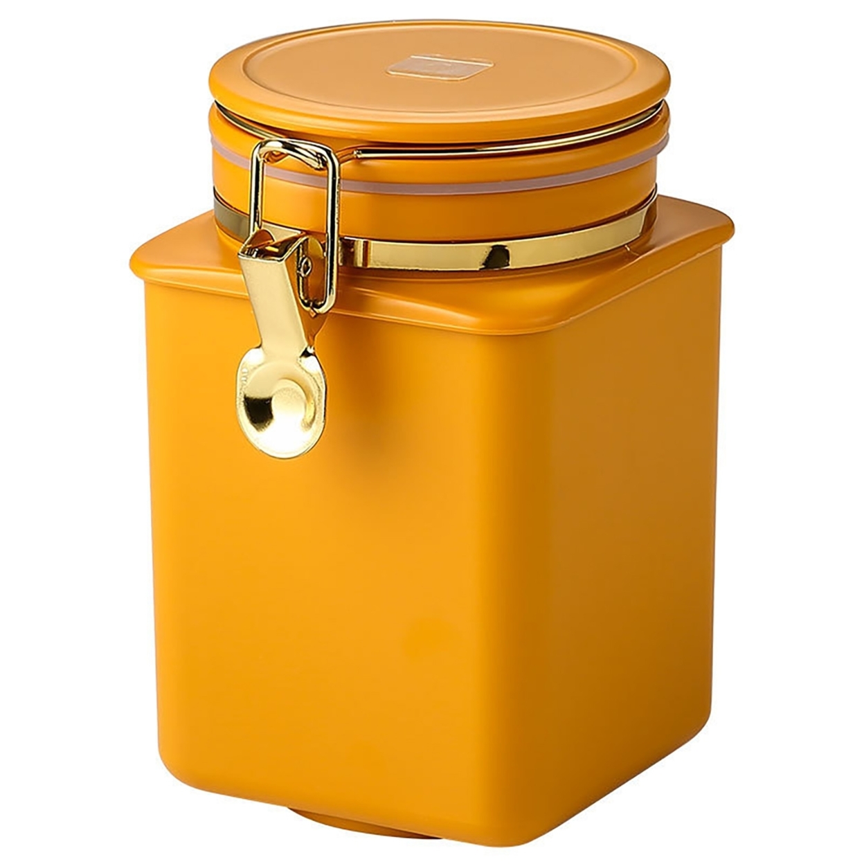 1.1L Food Storage Container Large Capacity Refillable Food Grade Strong Load-bearing Coffee Bean Jar Household Supplies - orange