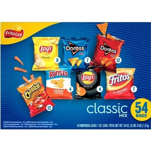 Frito Lay Classic Chips Variety, 1 Ounce (54 Count)