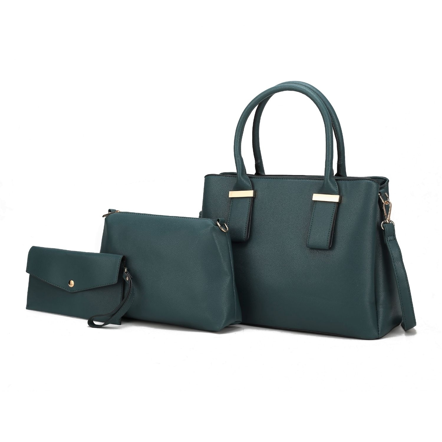 MKF Collection Esmeralda 3-in-1 Tote Handbag, Crossbody Handbag And Clutch By Mia K- 3 Pieces - Teal