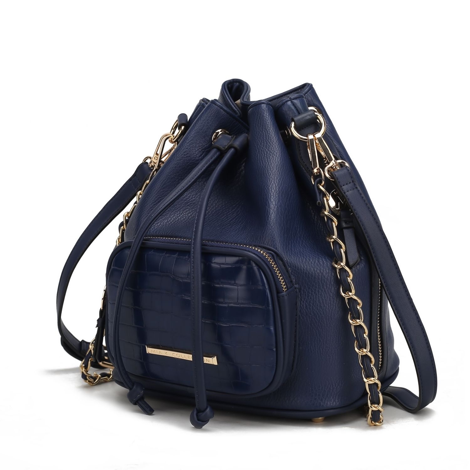 MKF Collection Azalea Bucket Handbag By Mia K - Navy
