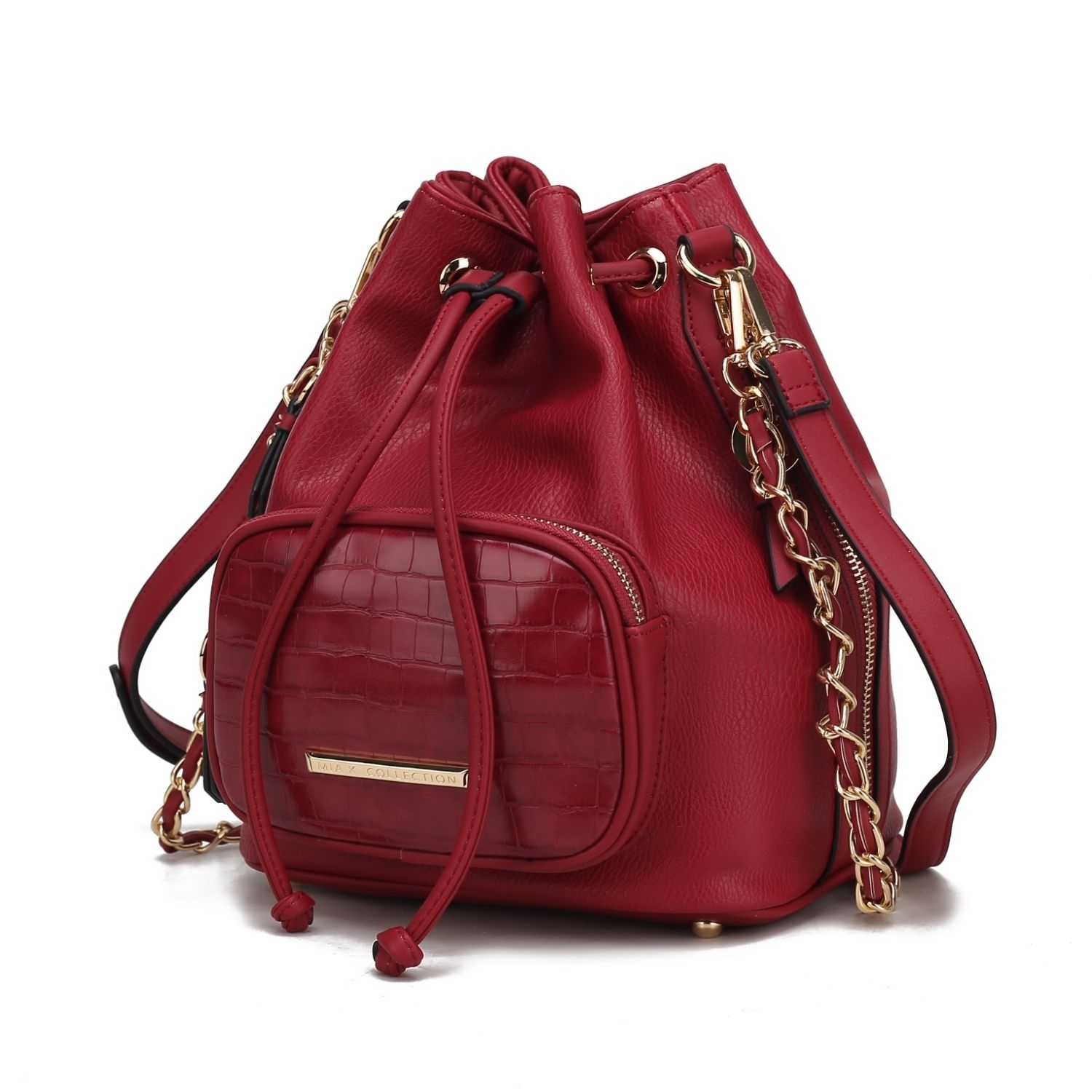 MKF Collection Azalea Bucket Handbag By Mia K - Red