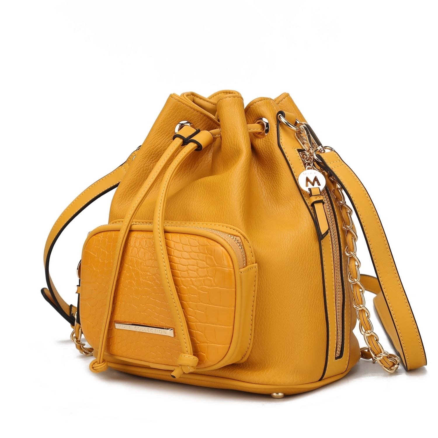 MKF Collection Azalea Bucket Handbag By Mia K - Yellow