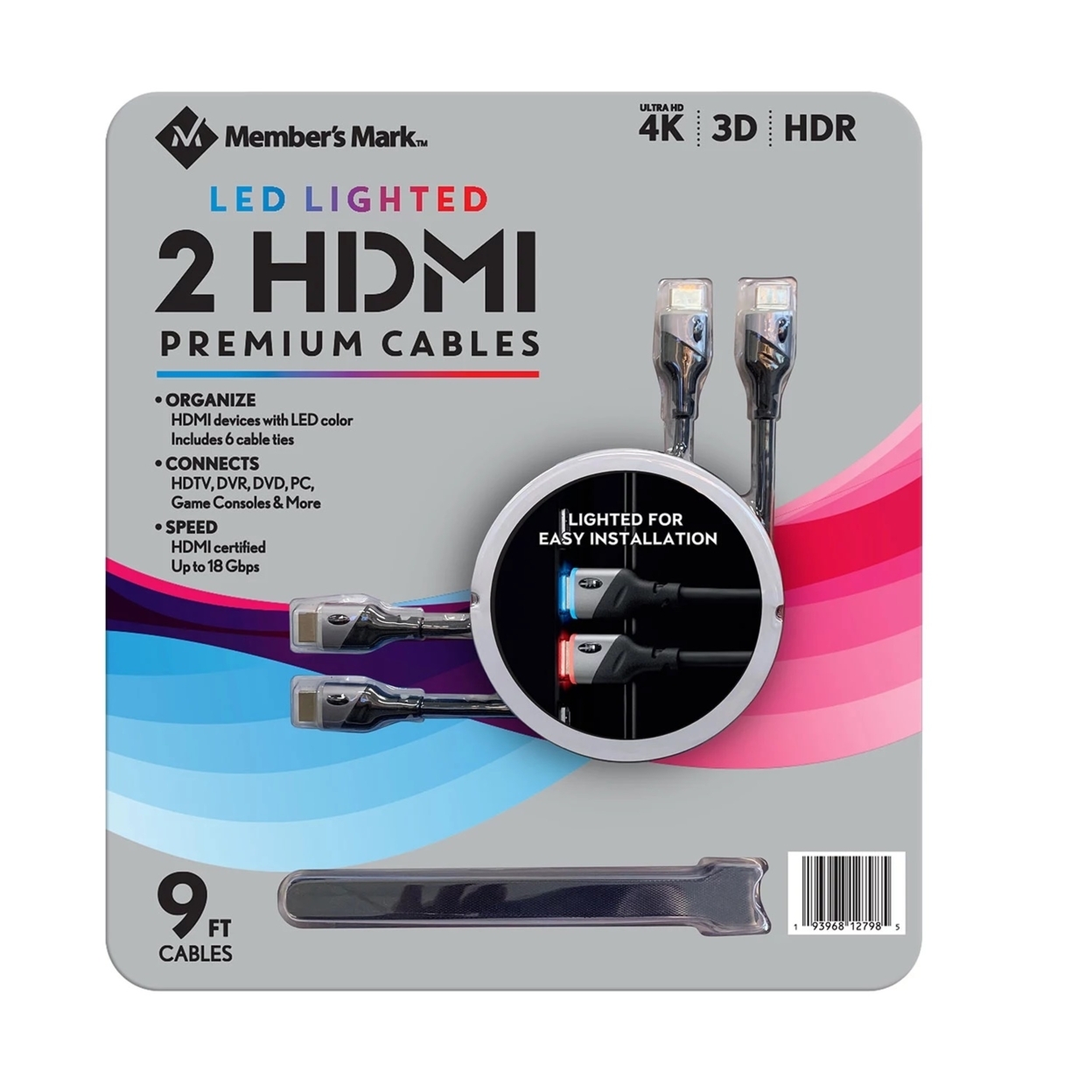 Member's Mark 9' LED Lighted HDMI Premium Cables