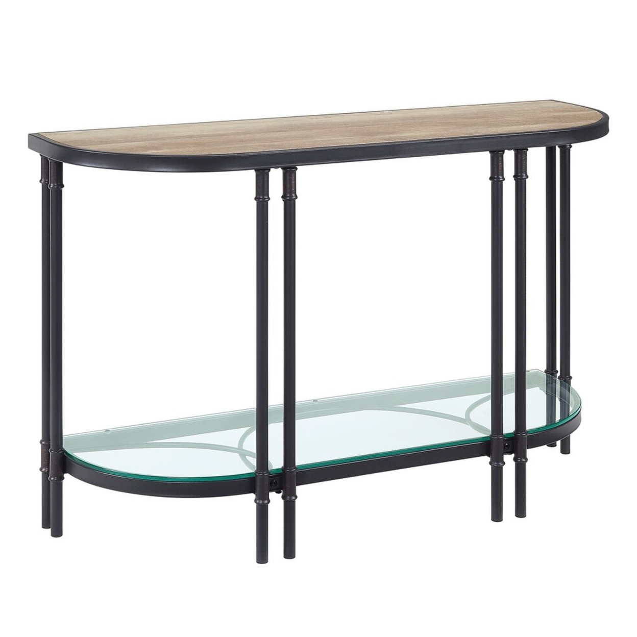 Ley 47 Inch Wood Sideboard Console Sofa Table, Industrial Design, Oak- Saltoro Sherpi