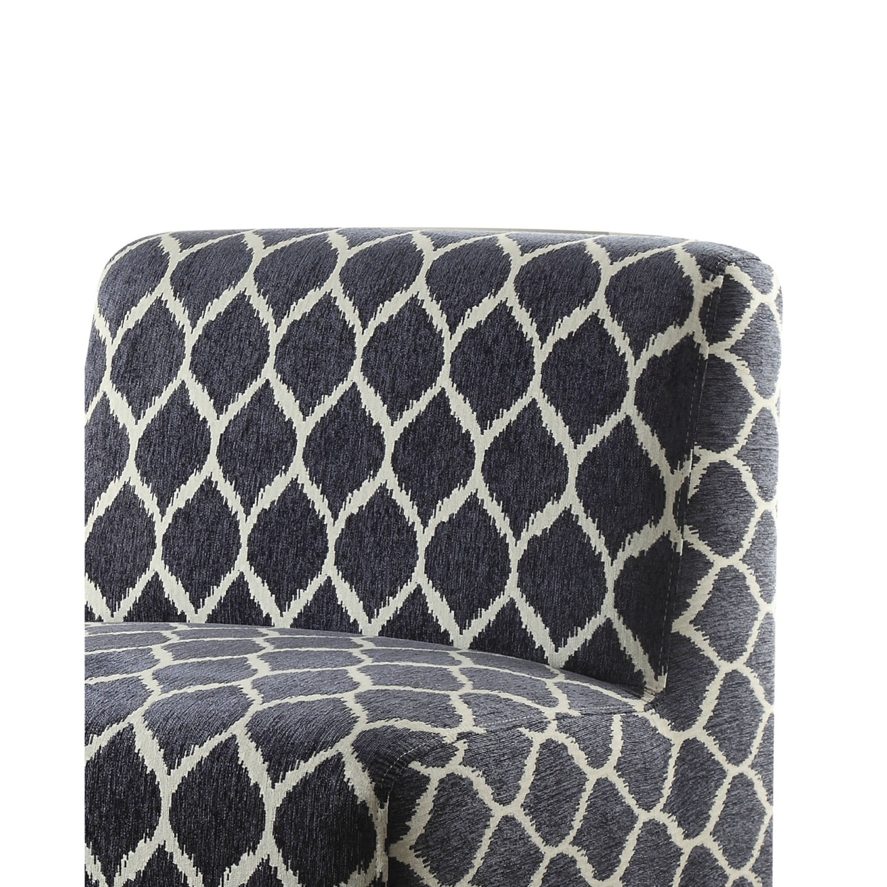 28 Inch Wide Fabric Upholstered Accent Chair, Dark Blue- Saltoro Sherpi