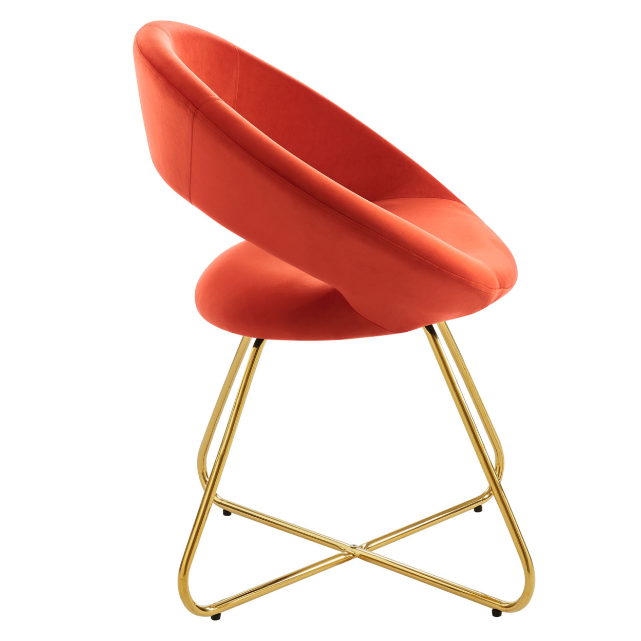 Nouvelle Performance Velvet Dining Chair Set Of 2, Gold Orange
