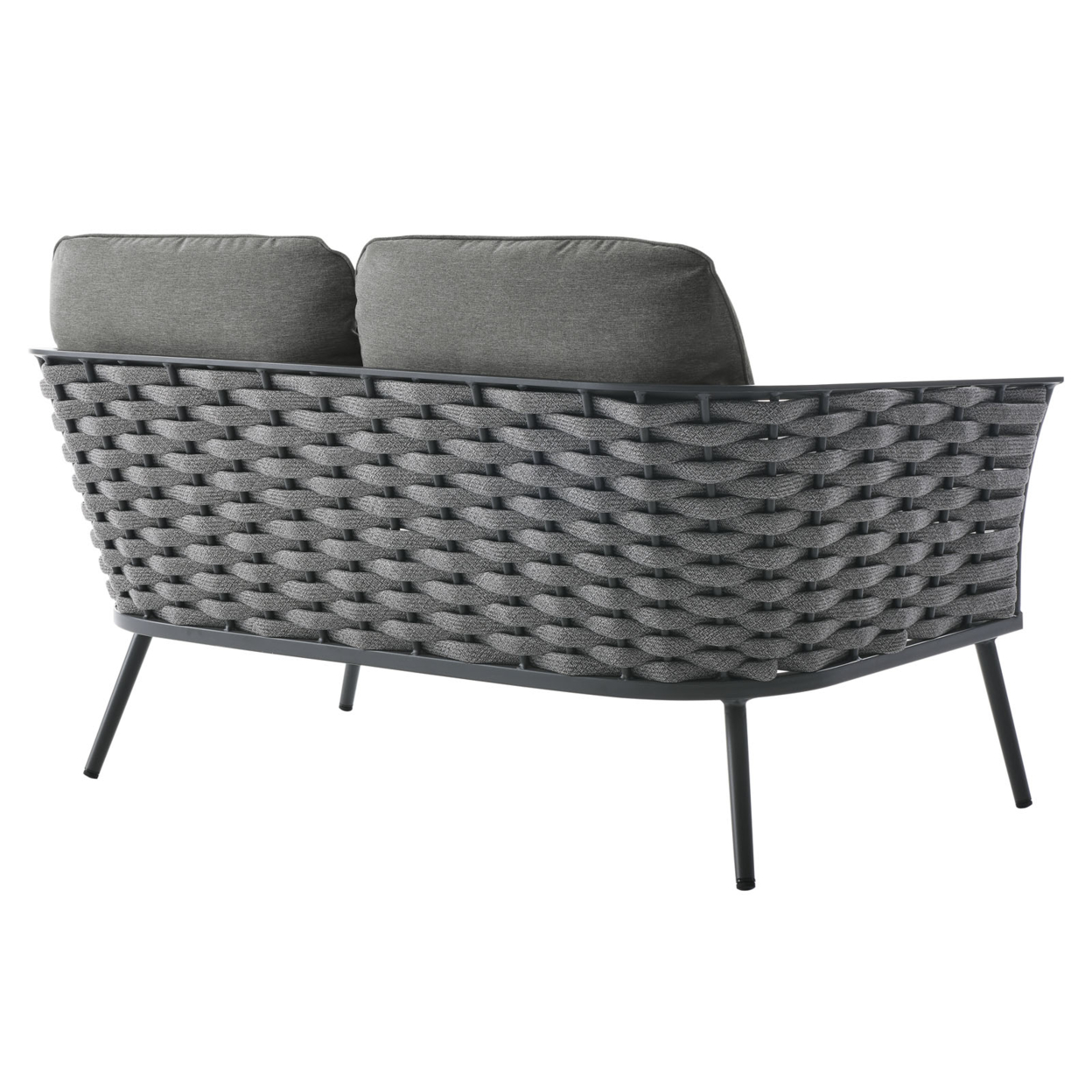Stance Outdoor Patio Aluminum Loveseat, Gray Charcol