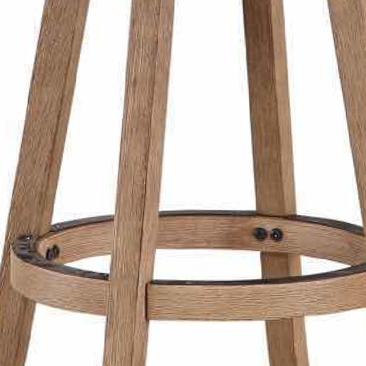 Liam 29 Inch Wood Barstool, Swivel Seat, High Density Foam Cushion, Ivory- Saltoro Sherpi