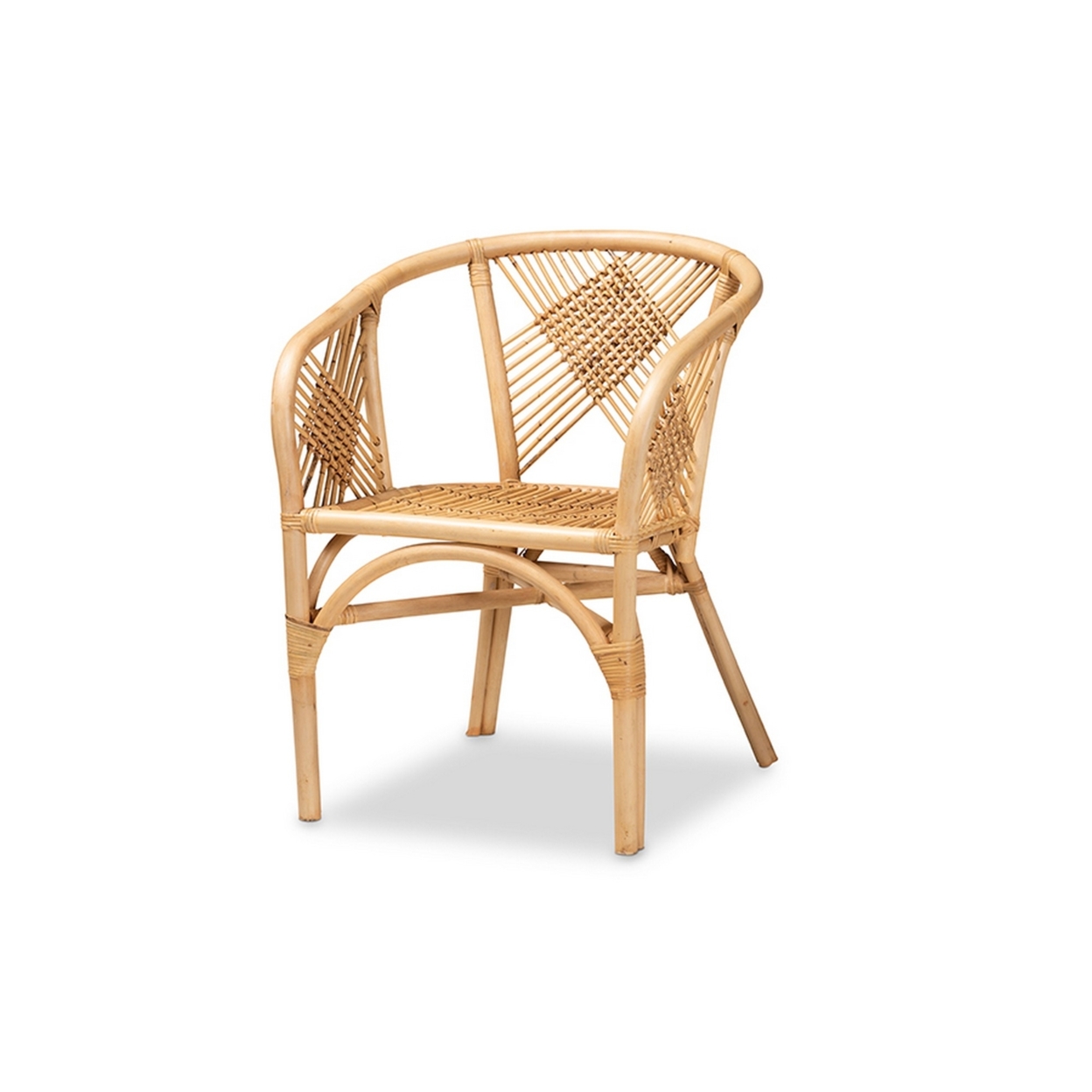 Baxton Studio Kagama Modern Bohemian Natural Brown Rattan Dining Chair