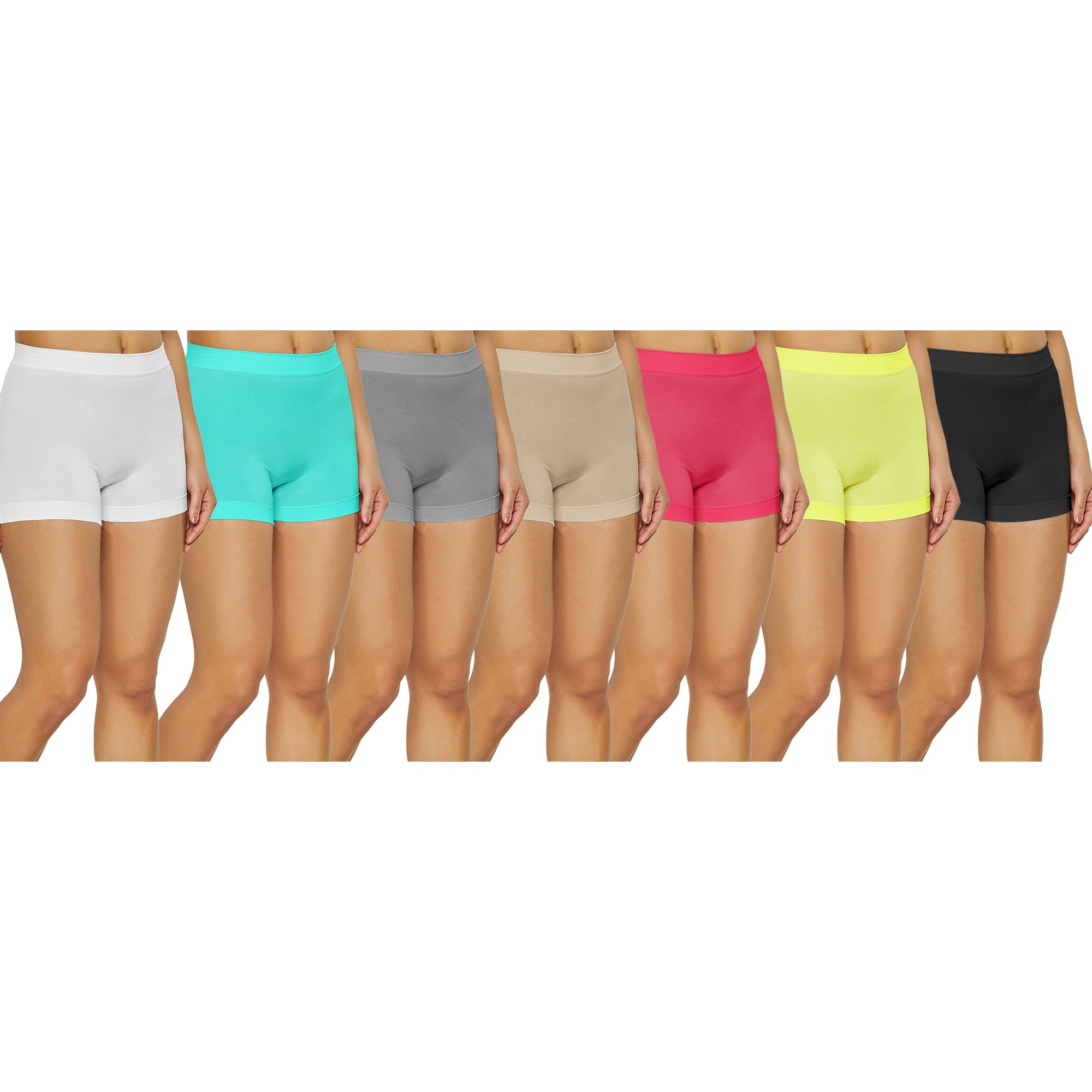 3-Pack: Women's 12 Seamless Leggings Biker Shorts - Small