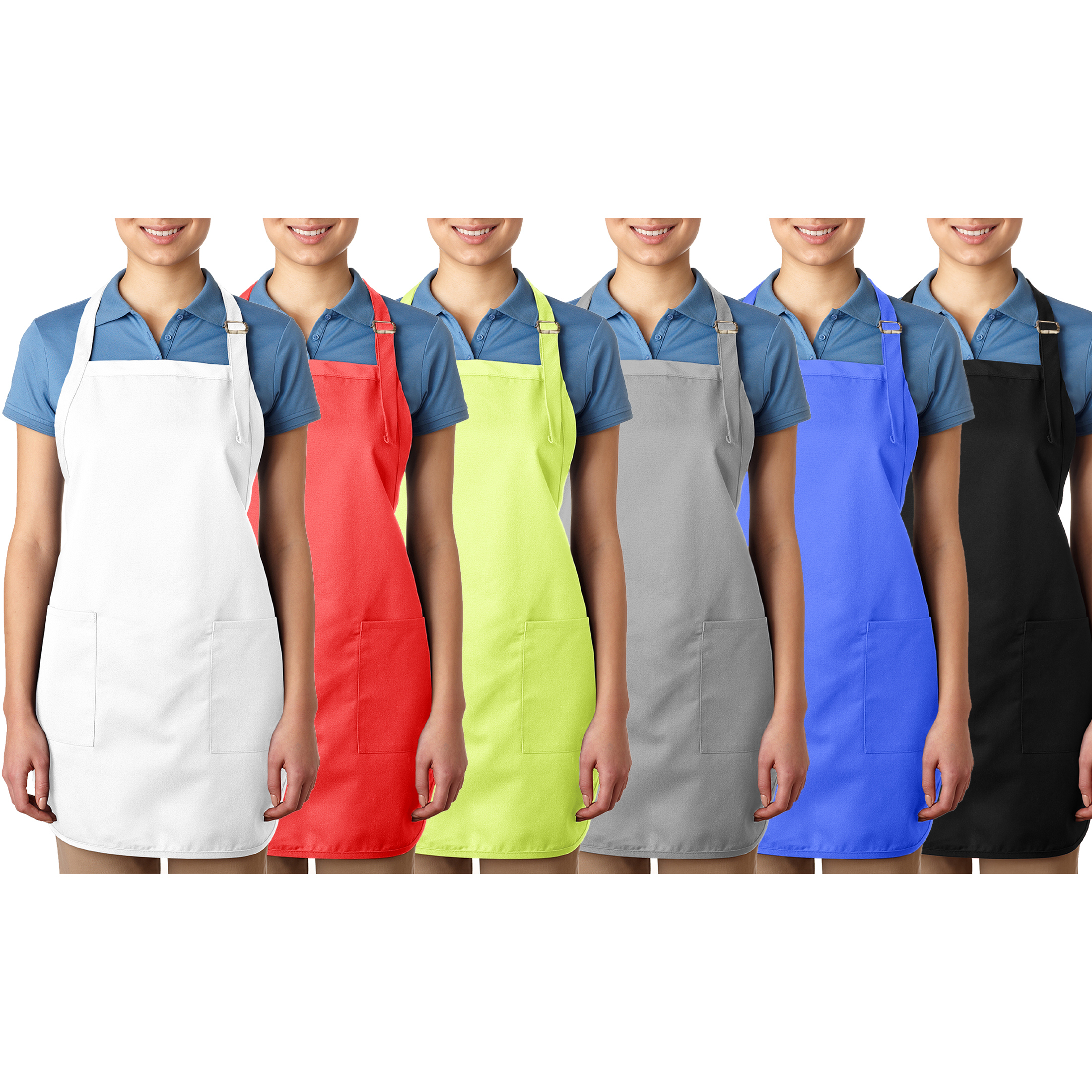 Multi-pack Unisex Deluxe Adjustable Bib Apron With Pockets - 1-Pack