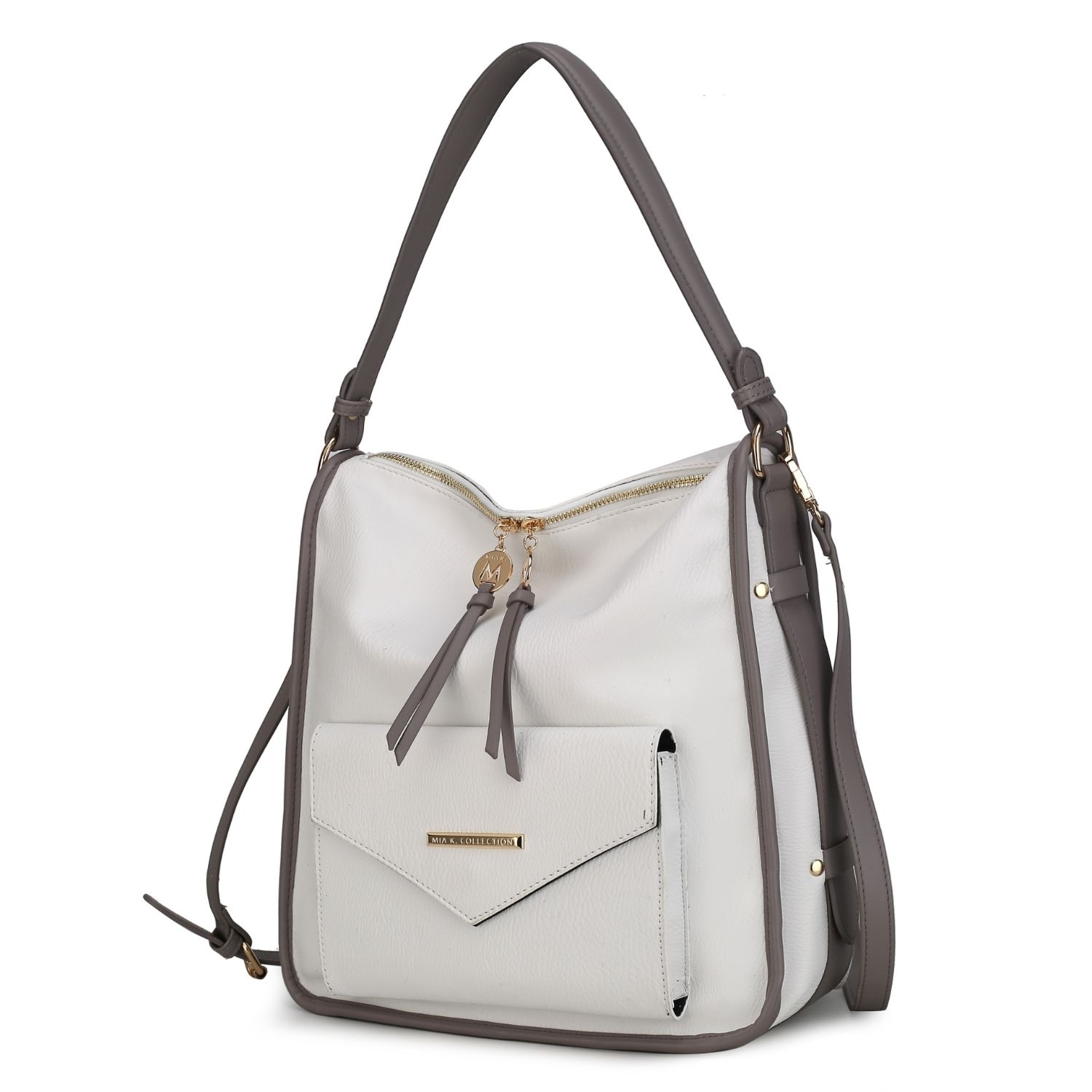MKF Collection Vanya Shoulder Handbag By Mia K - White - Grey