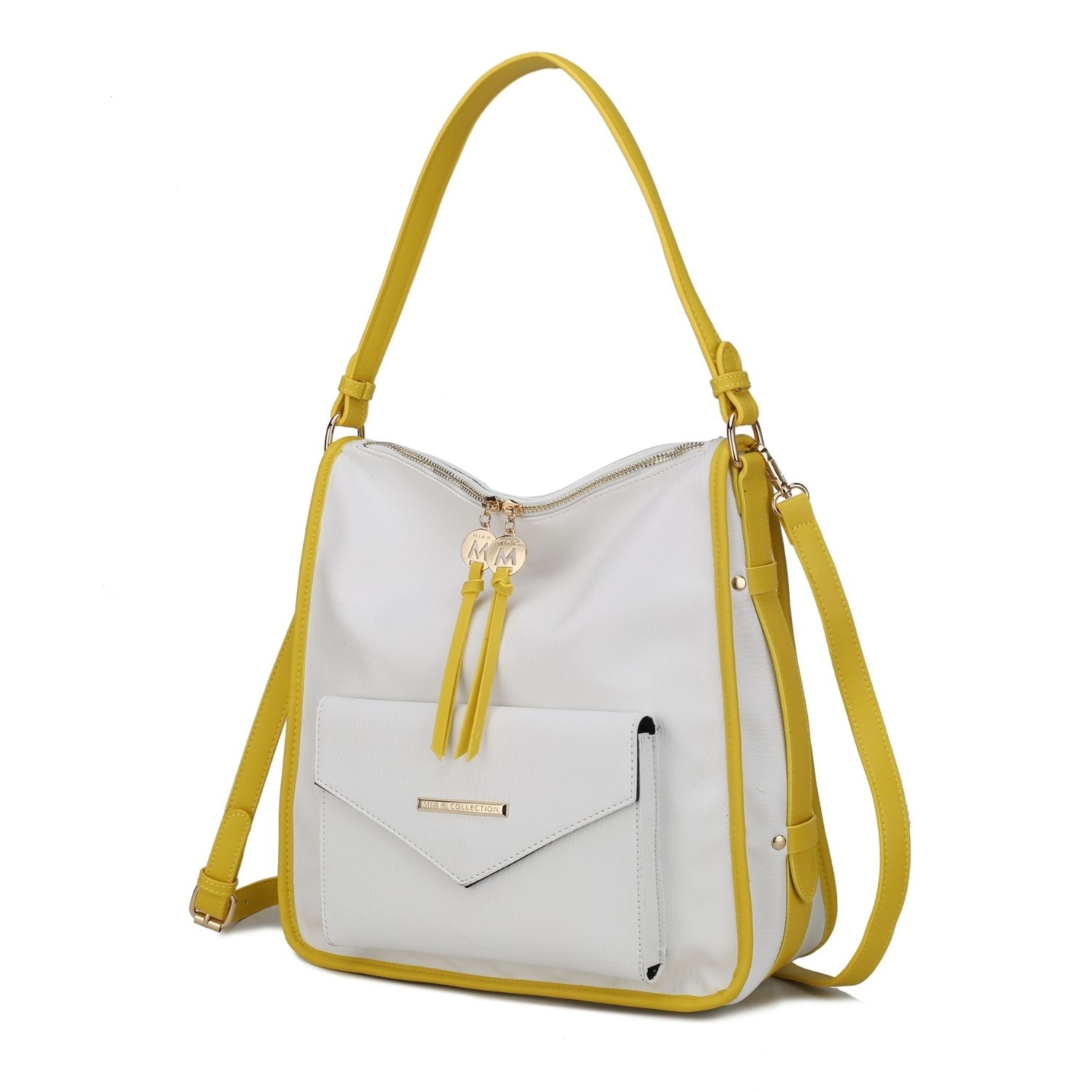 MKF Collection Vanya Shoulder Handbag By Mia K - White - Yellow