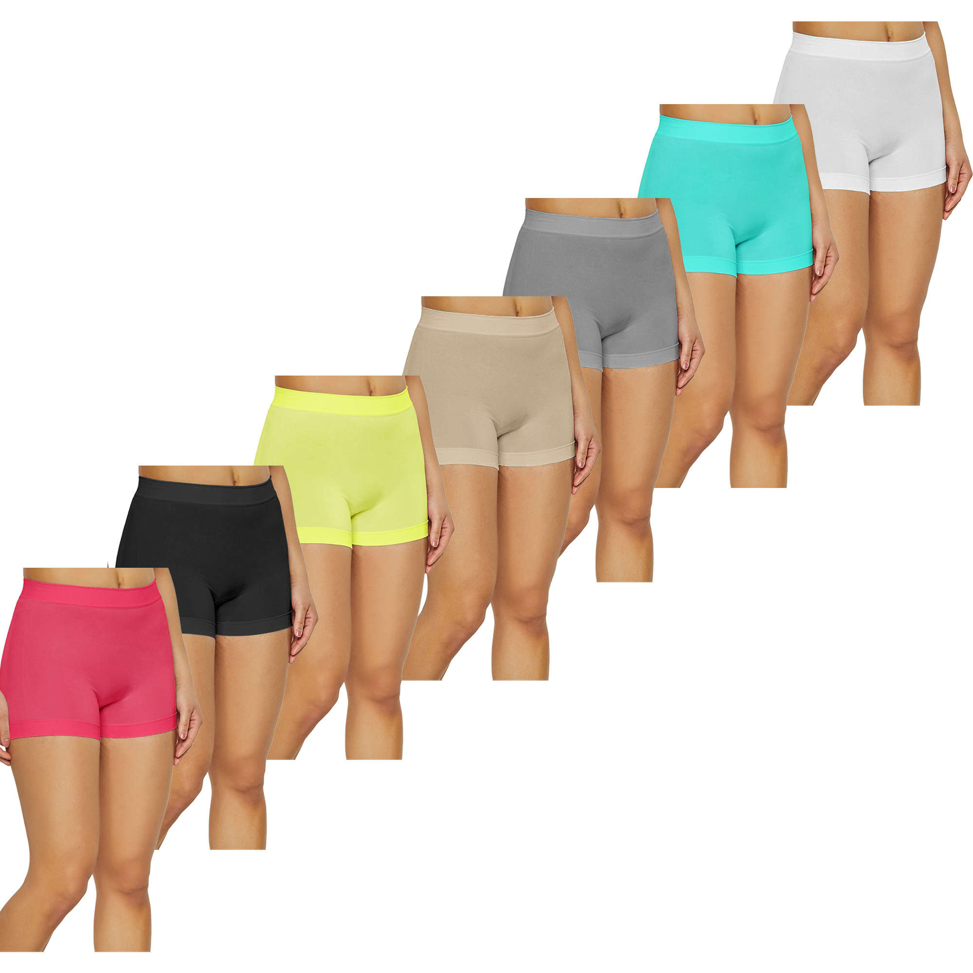 2-Pack: Women's 12 Seamless Leggings Biker Shorts - XS