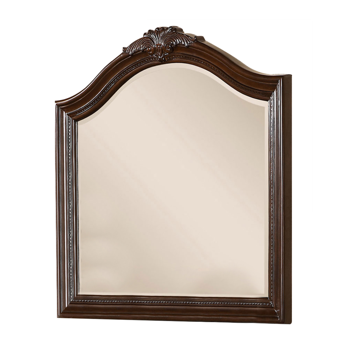 Bellefonte Baroque Style Mirror In Brown Cherry Finish- Saltoro Sherpi