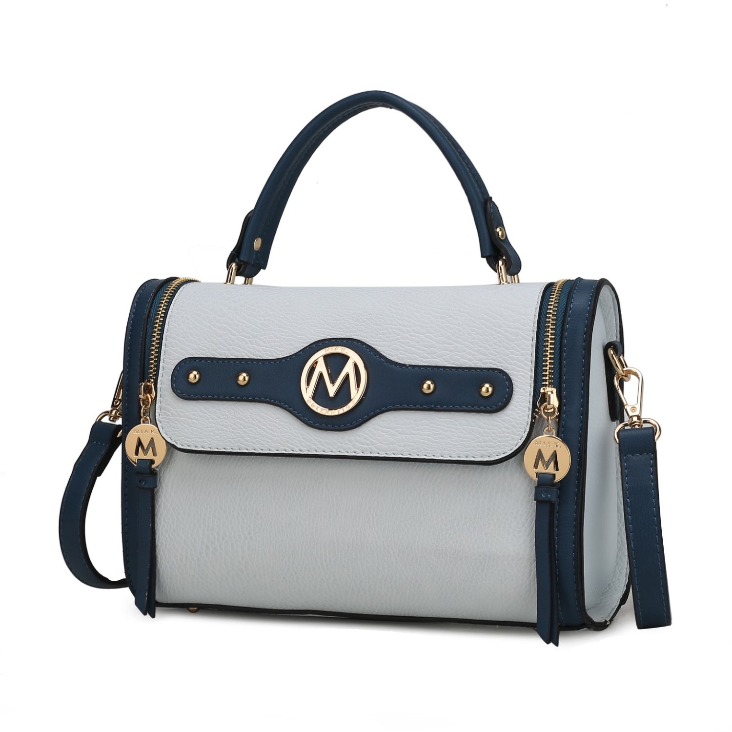 MKF Collection Sabrina Color Block Shoulder Handbag By Mia K - Cognac