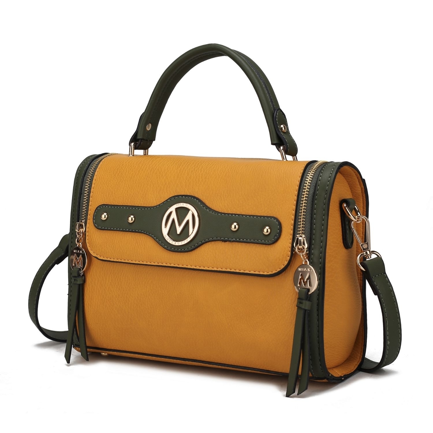 MKF Collection Sabrina Color Block Shoulder Handbag By Mia K - Mustard