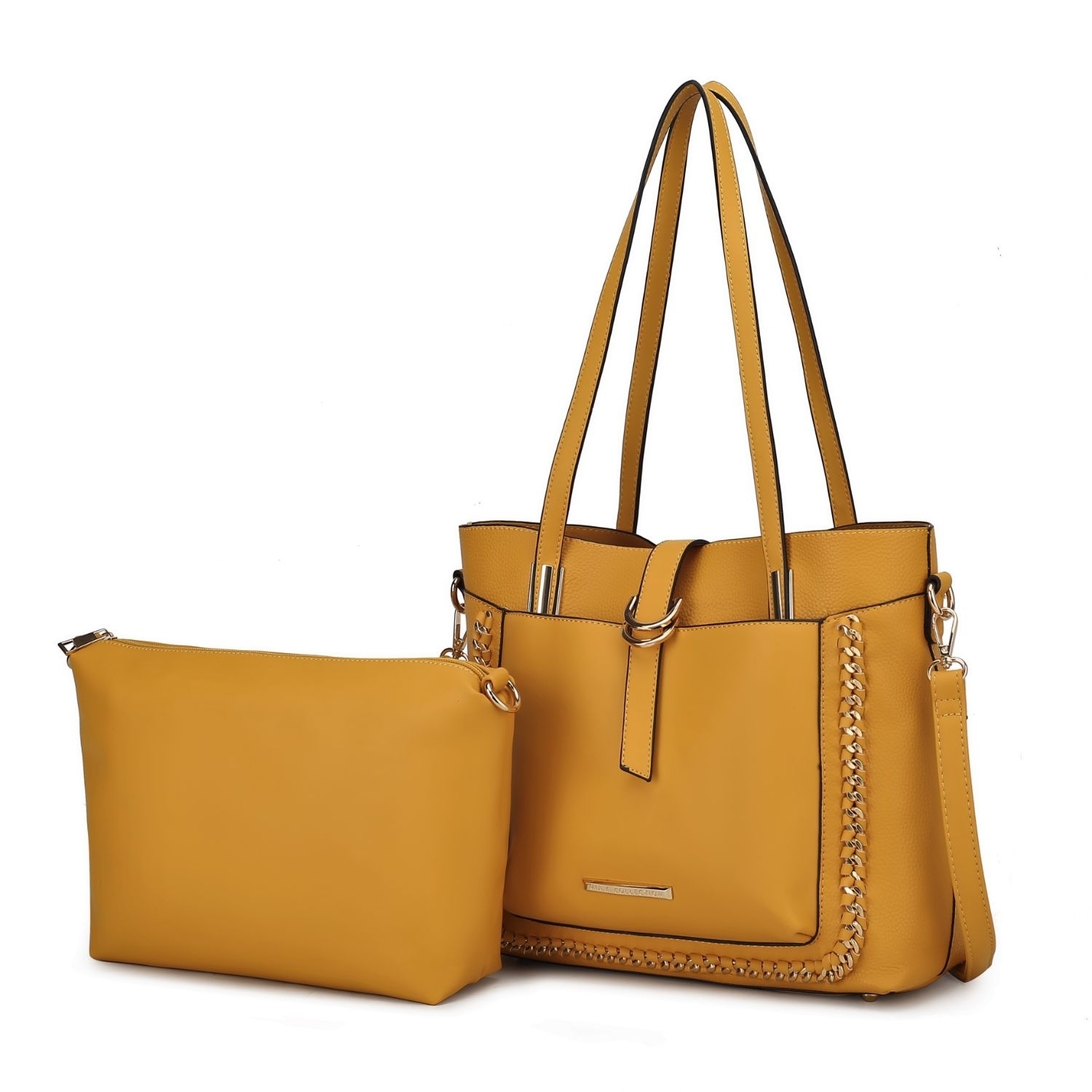 MKF Collection Raya Shoulder Handbag For Women's Vegan Leather Large With Crossbody Pouch Handbag By Mia K - Yellow