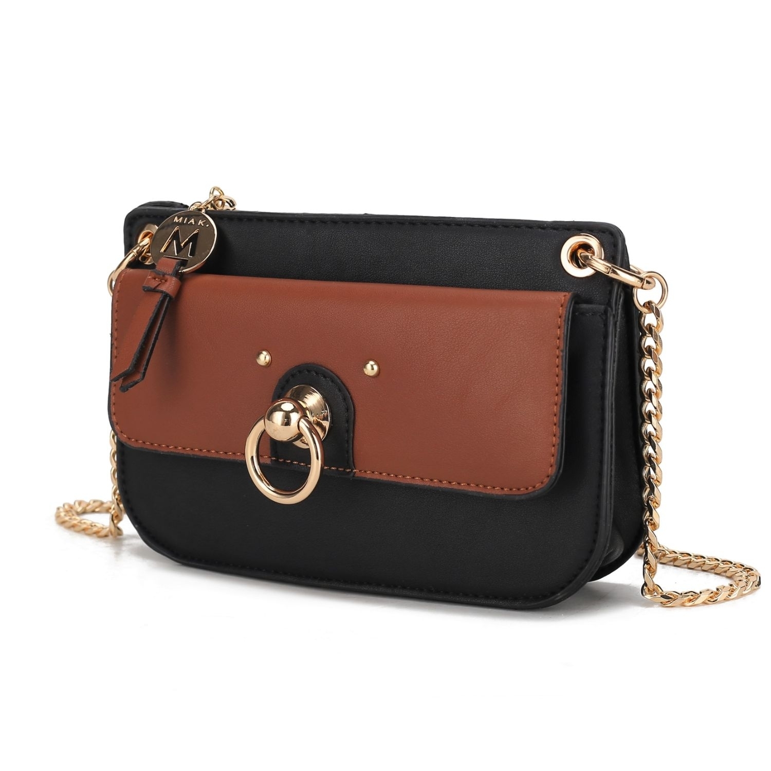 MKF Collection Jill Crossbody Handbag For Women Vegan Leather Medium Messenger Handbag By Mia K. - Black-brown