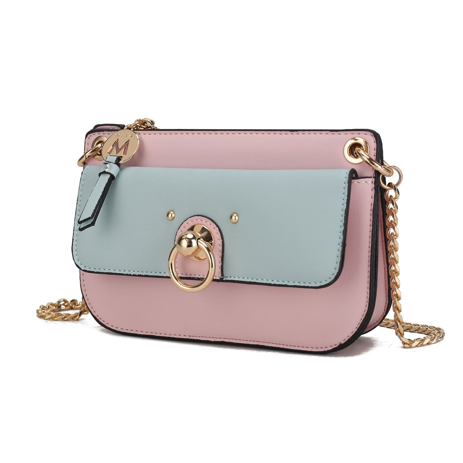 MKF Collection Jill Crossbody Handbag For Women Vegan Leather Medium Messenger Handbag By Mia K. - Pink-seafoam