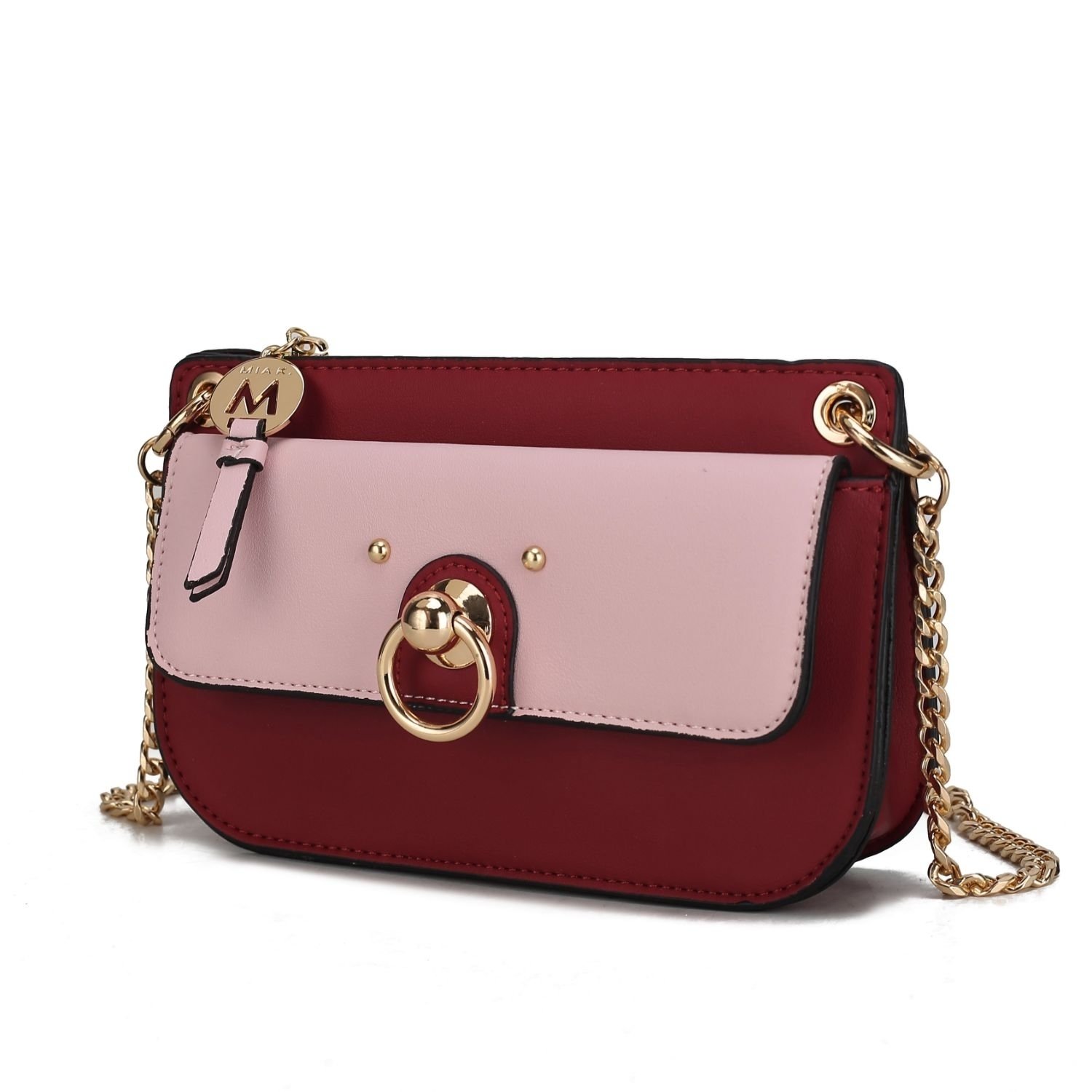 MKF Collection Jill Crossbody Handbag For Women Vegan Leather Medium Messenger Handbag By Mia K. - Red-pink