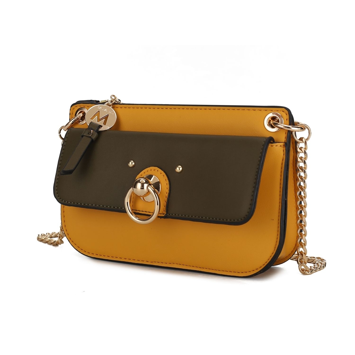 MKF Collection Jill Crossbody Handbag For Women Vegan Leather Medium Messenger Handbag By Mia K. - Yellow-olive