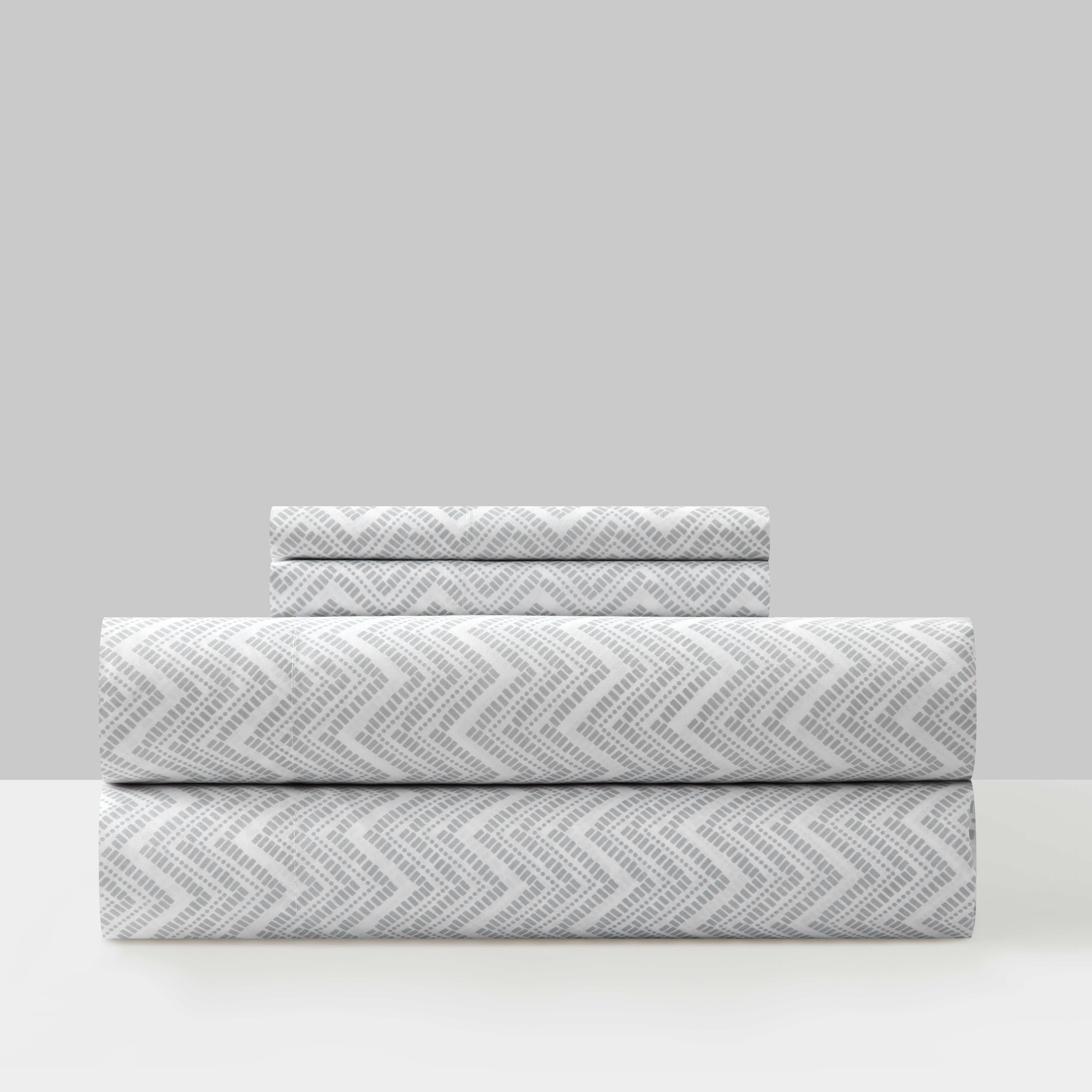Alaina 3 Or 4 Piece Sheet Set Super Soft Contemporary Striped Chevron - Grey, Twin Extra-long