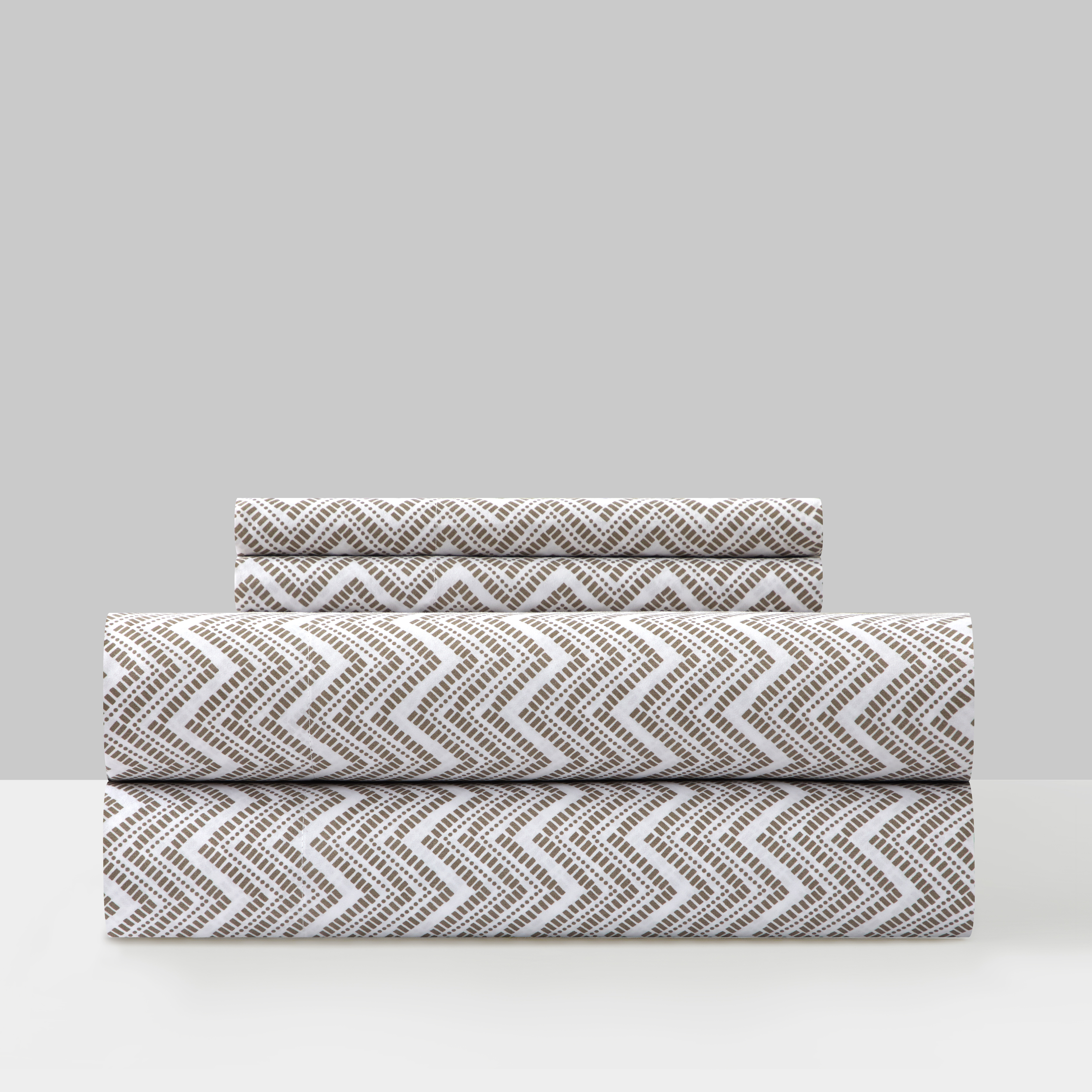 Alaina 3 Or 4 Piece Sheet Set Super Soft Contemporary Striped Chevron - Grey, Queen