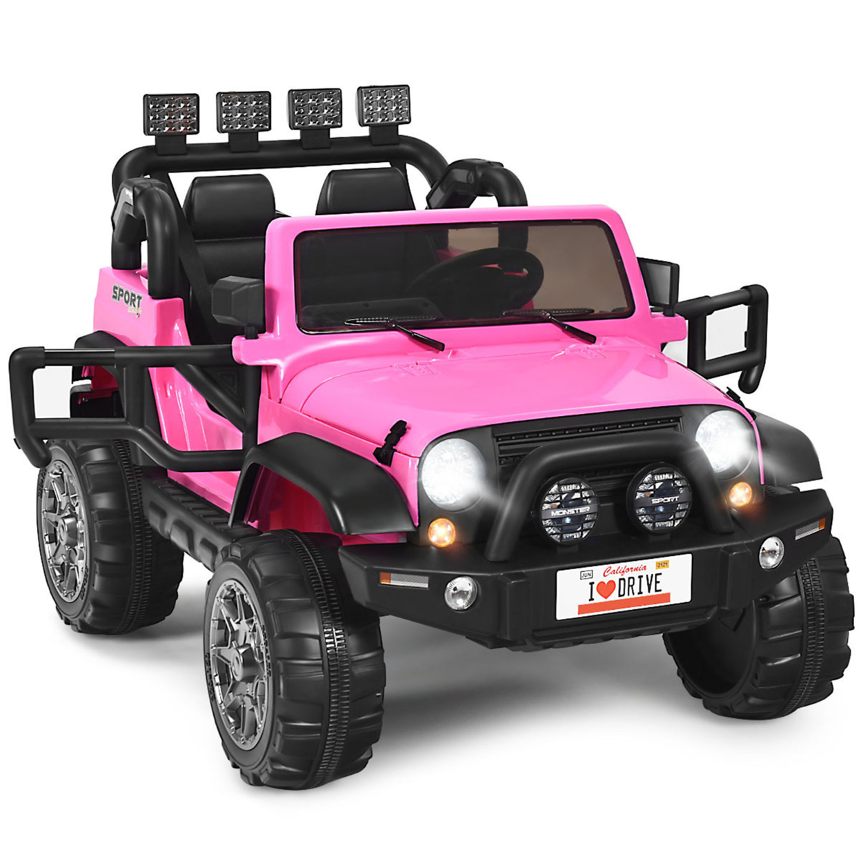 12V Electric Kids Ride On Car W/ Remote Control Storage Box Music - Pink
